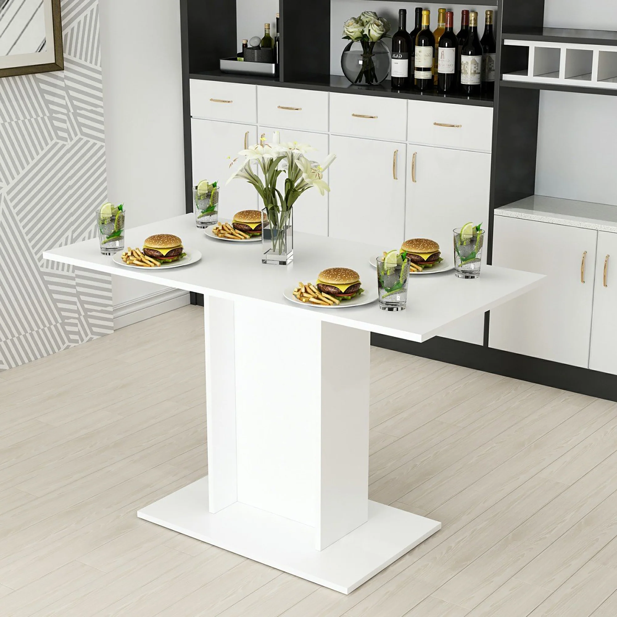 [en.casa] Eettafel Galten 75x120x60 cm wit
