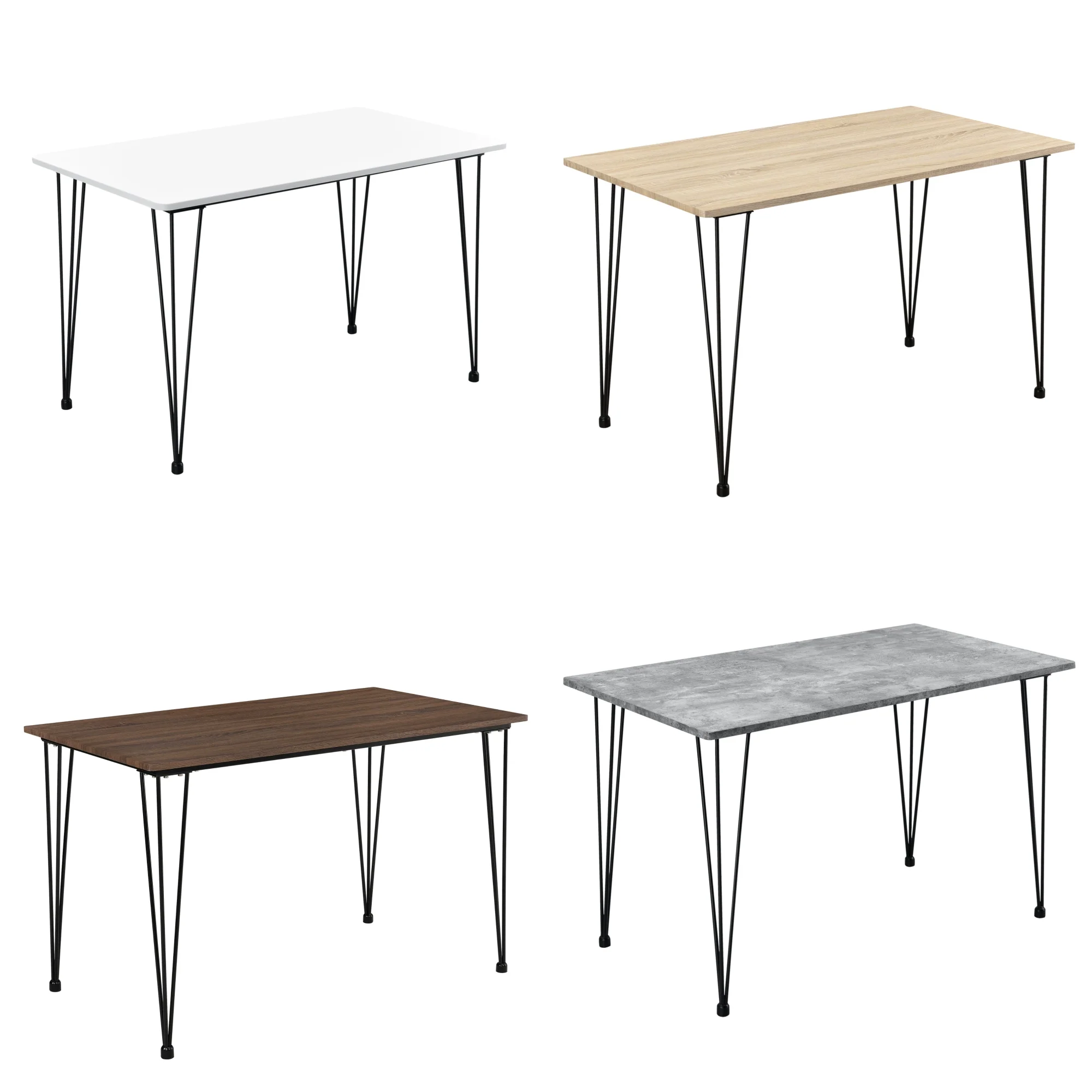 Eettafel Bordeaux 120x70x75 cm MDF en staal - verschillende kleuren
