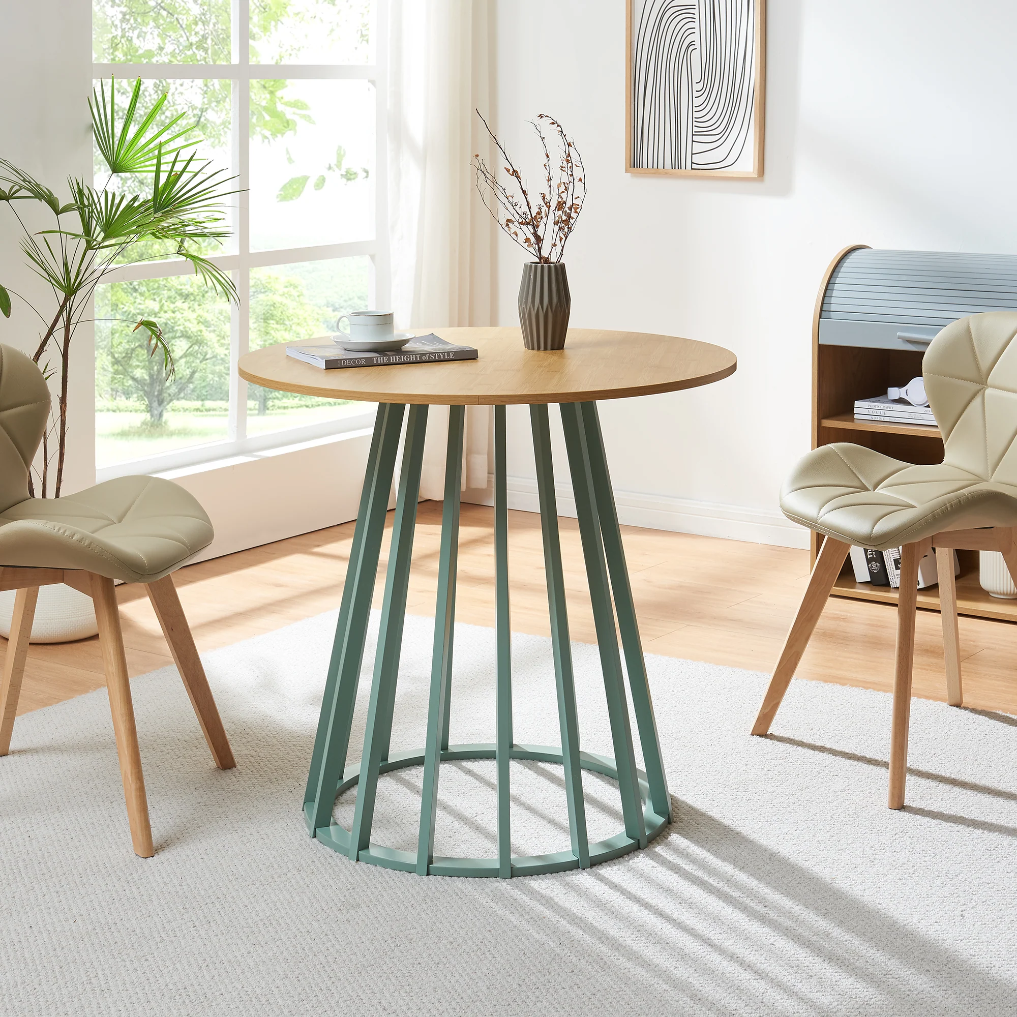 Eettafel Lensuu rond 80x76 cm [en.casa] - Image 2