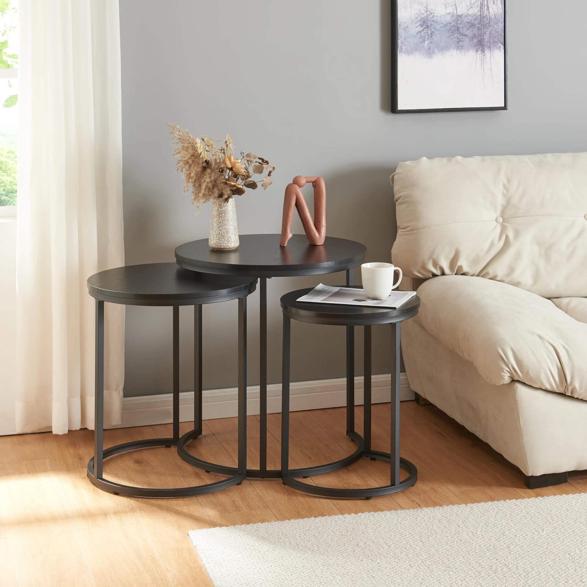 Bijzettafel Ulricehamn set van 3 [en.casa]