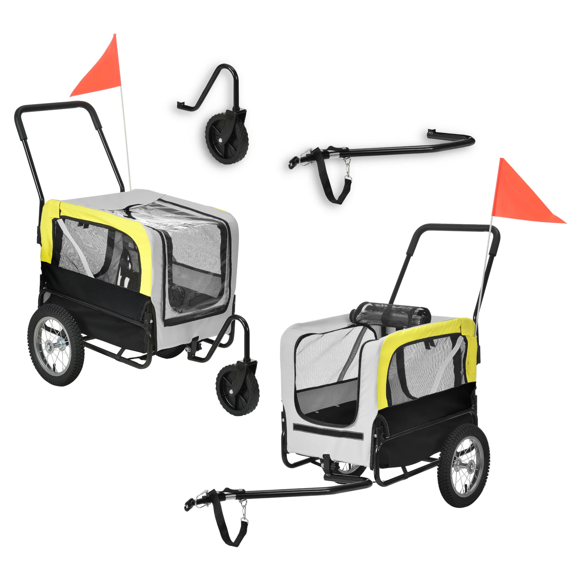 Fietskar fietsaanhanger voor honden tot 20 kg en buggyfunctie - verschillende kleuren - Image 3