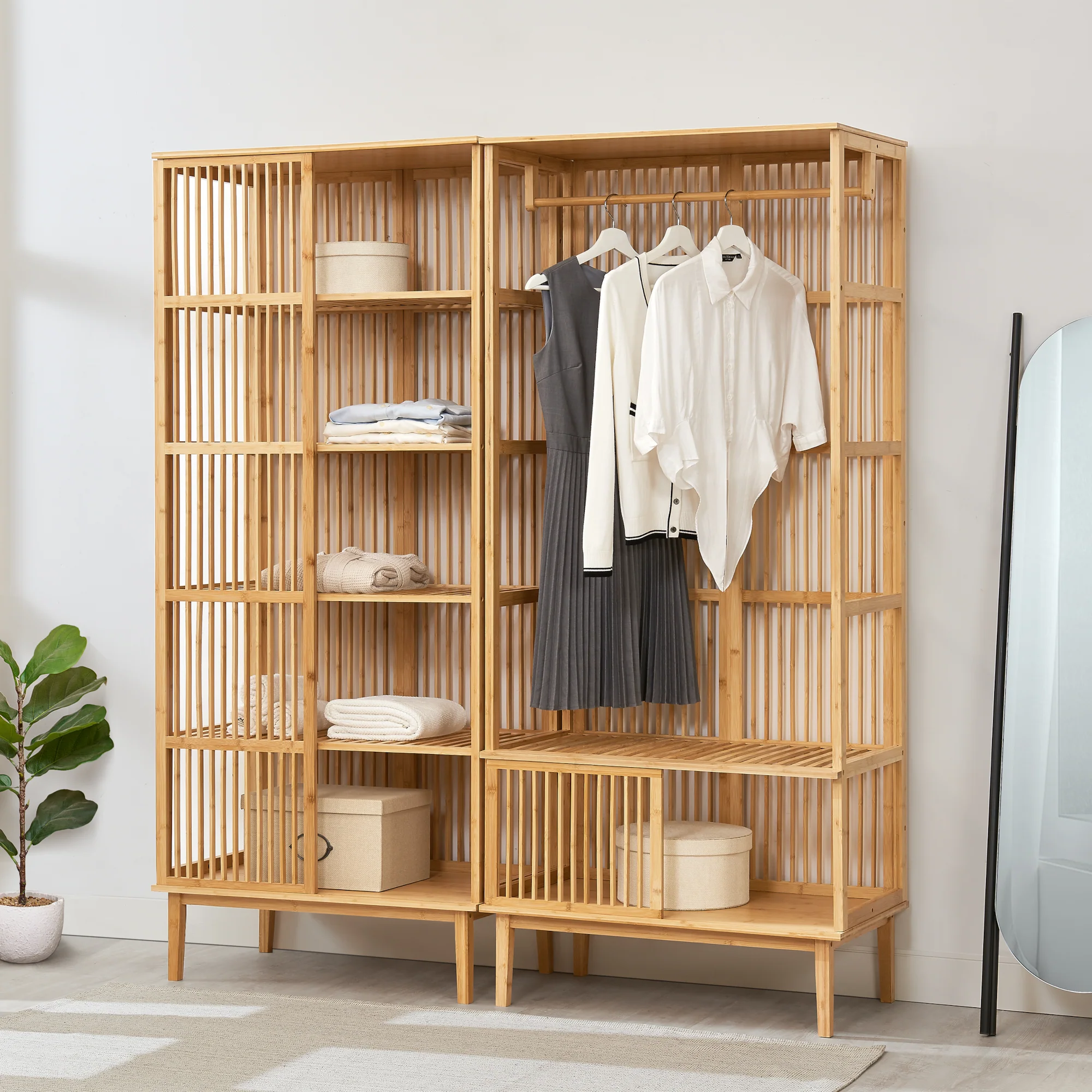 [en.casa] Halmeubelset Vemb en Trundholm bamboe - 3 varianten - Image 2
