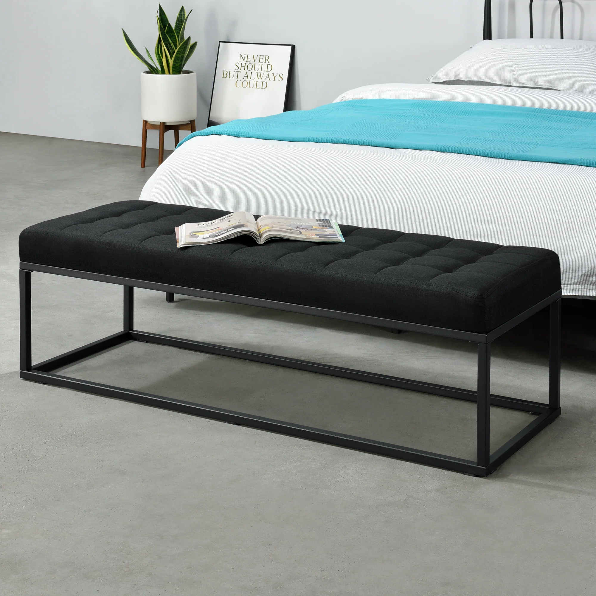 [pro.tec] Halbank bankje stof 120x40x38 cm - 2 varianten