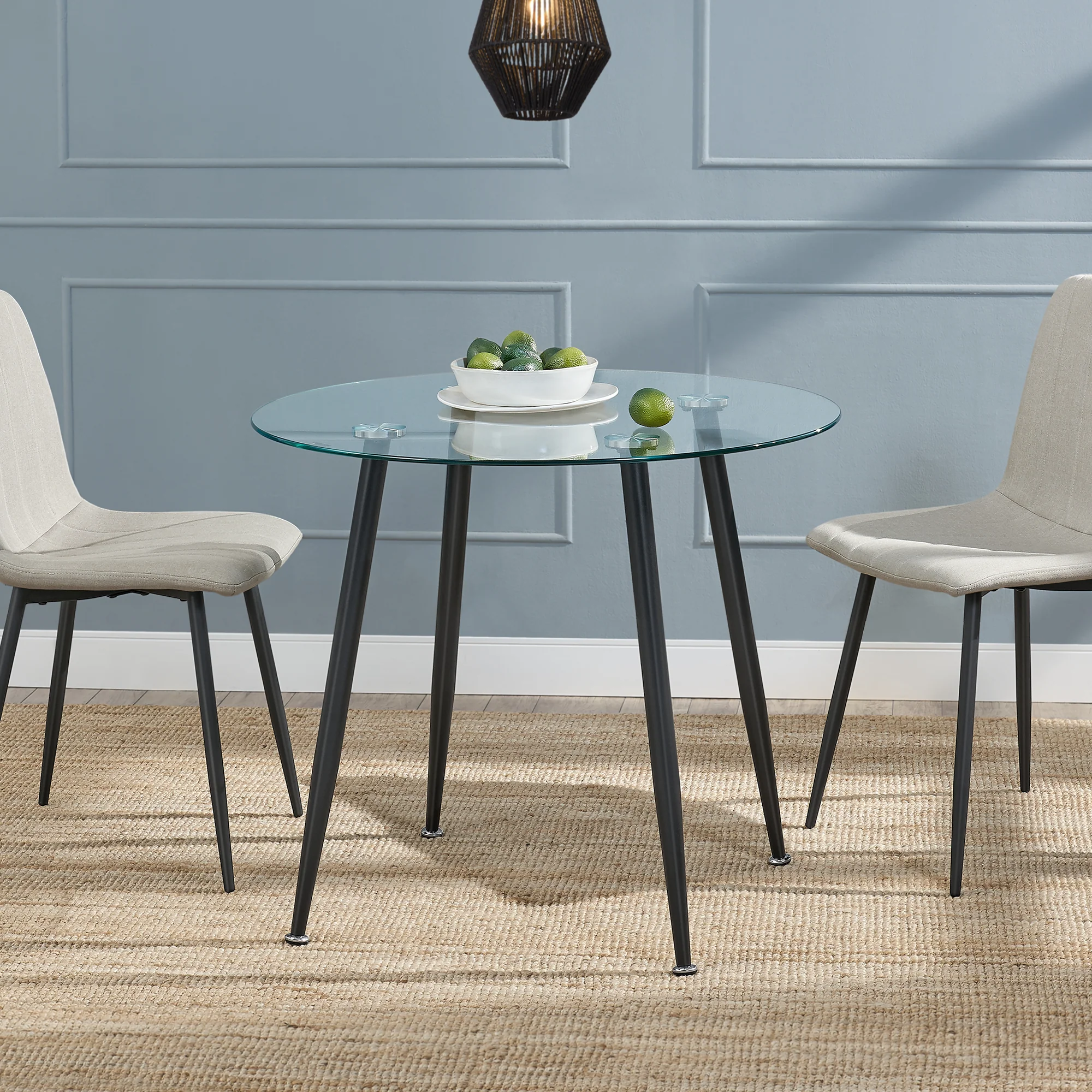 [en.casa] Glazen tafel Humppila rond - 4 varianten