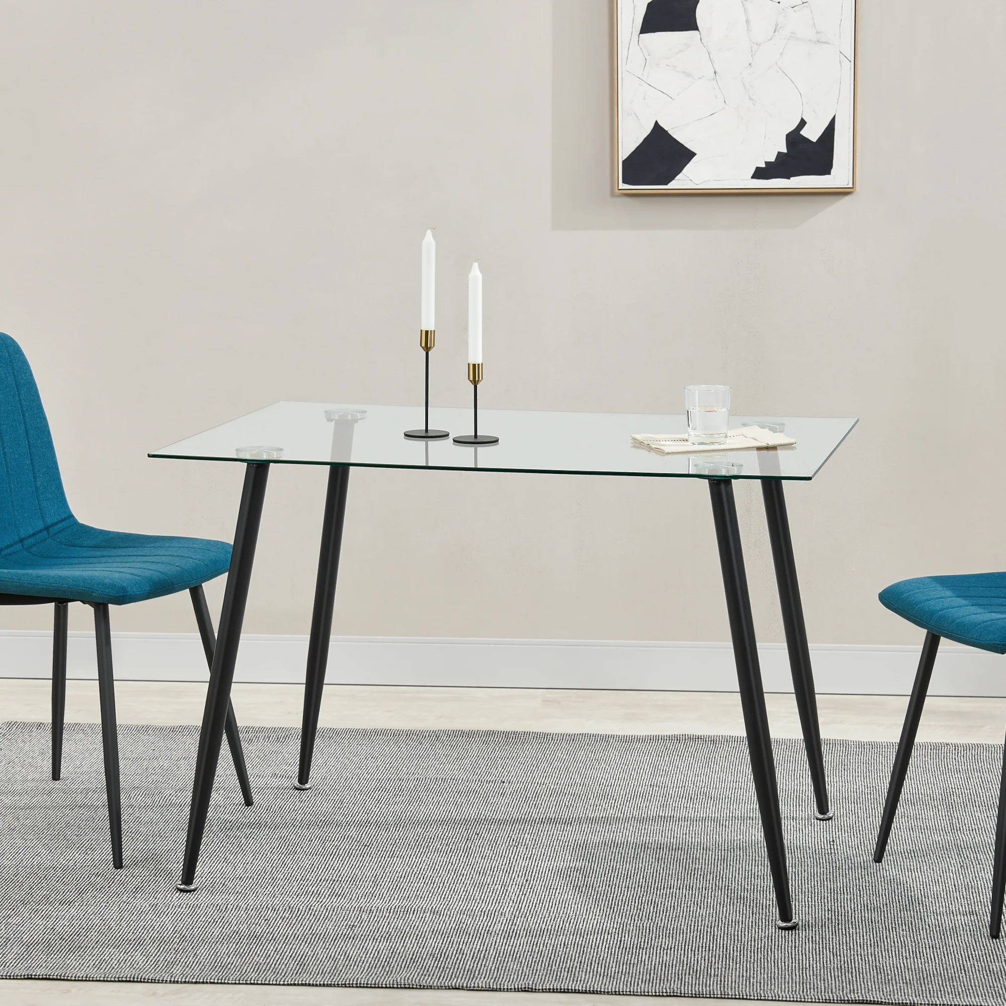 [en.casa] Glazen tafel Hyrynsalmi 75x110x70 cm - 2 varianten - Image 2
