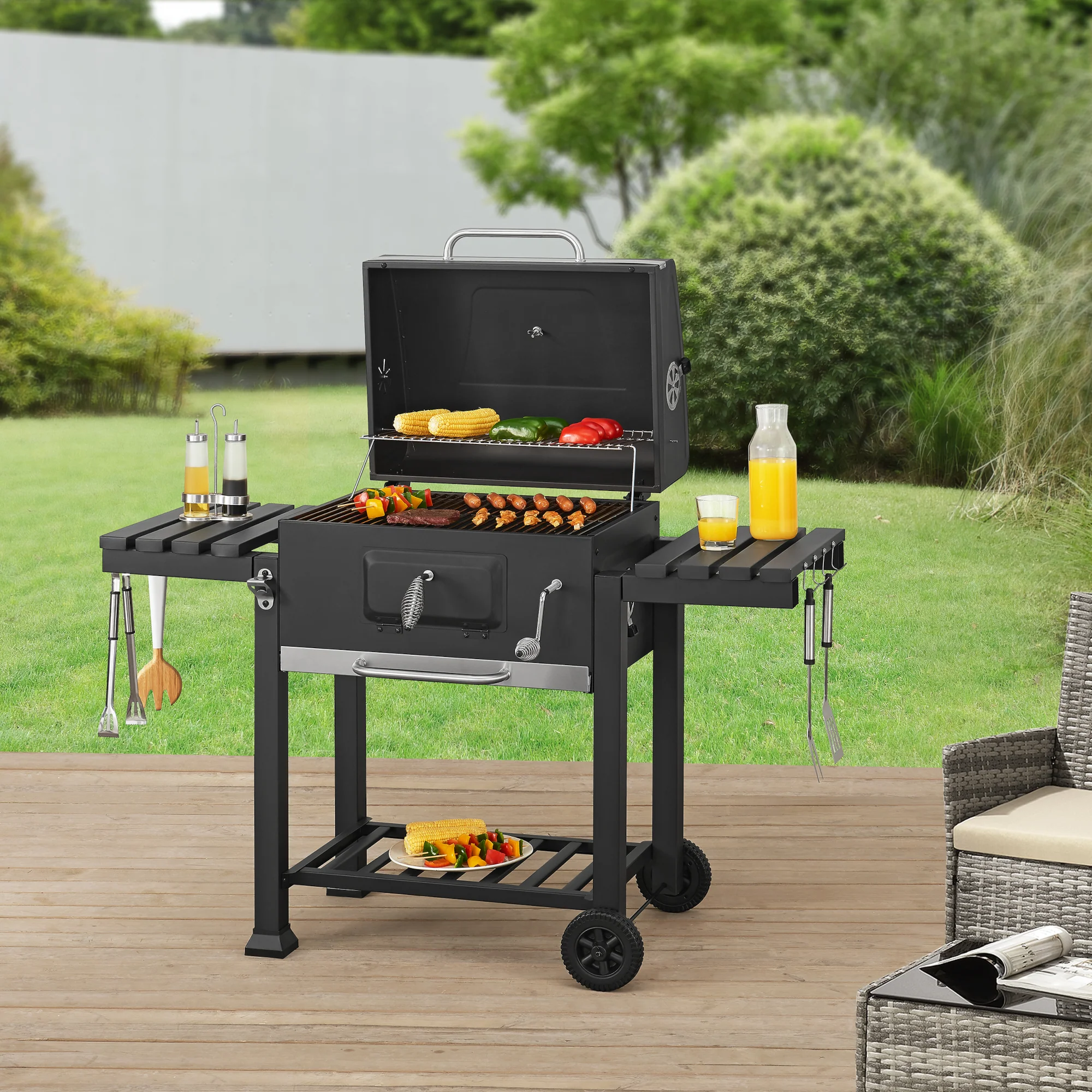 Houtskool BBQ Arnad met deksel zwart casa.pro - Image 2