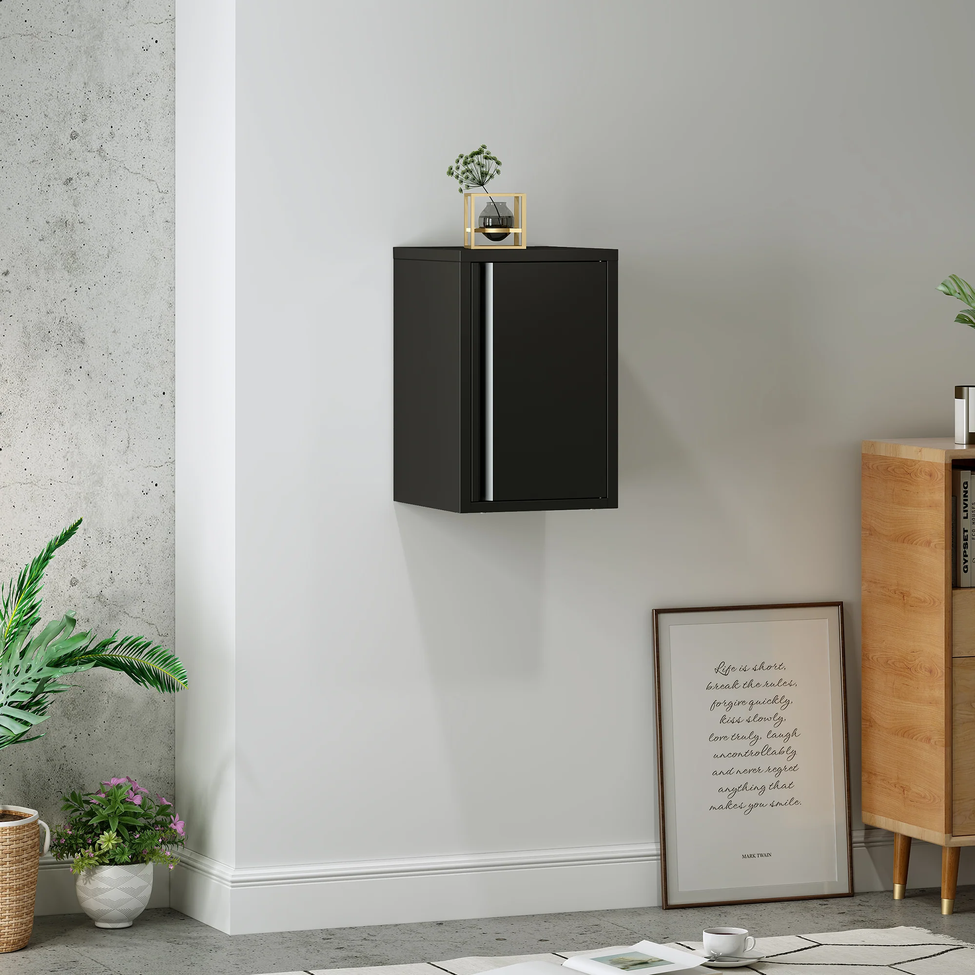 Metalen wandkast Burlöv 50x33x35 cm [en.casa]