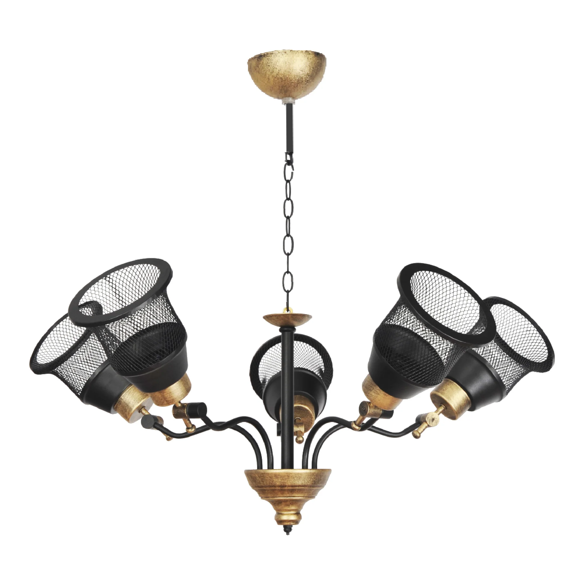 lux.pro Hanglamp Langport E27 zwart en goudkleurig - 2 varianten - Image 2