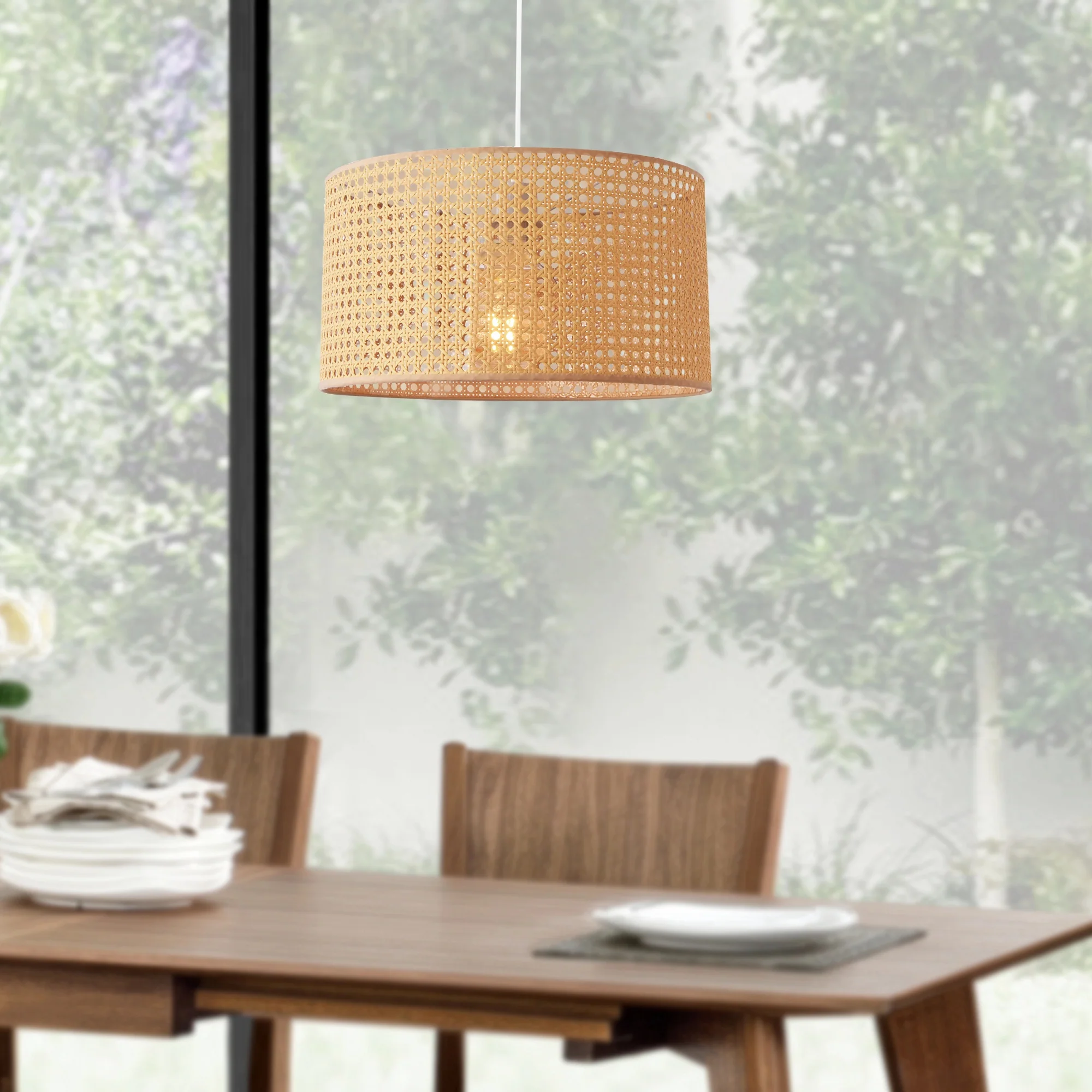 lux.pro Hanglamp Shrewsbury 160x32 cm wit en beige E27