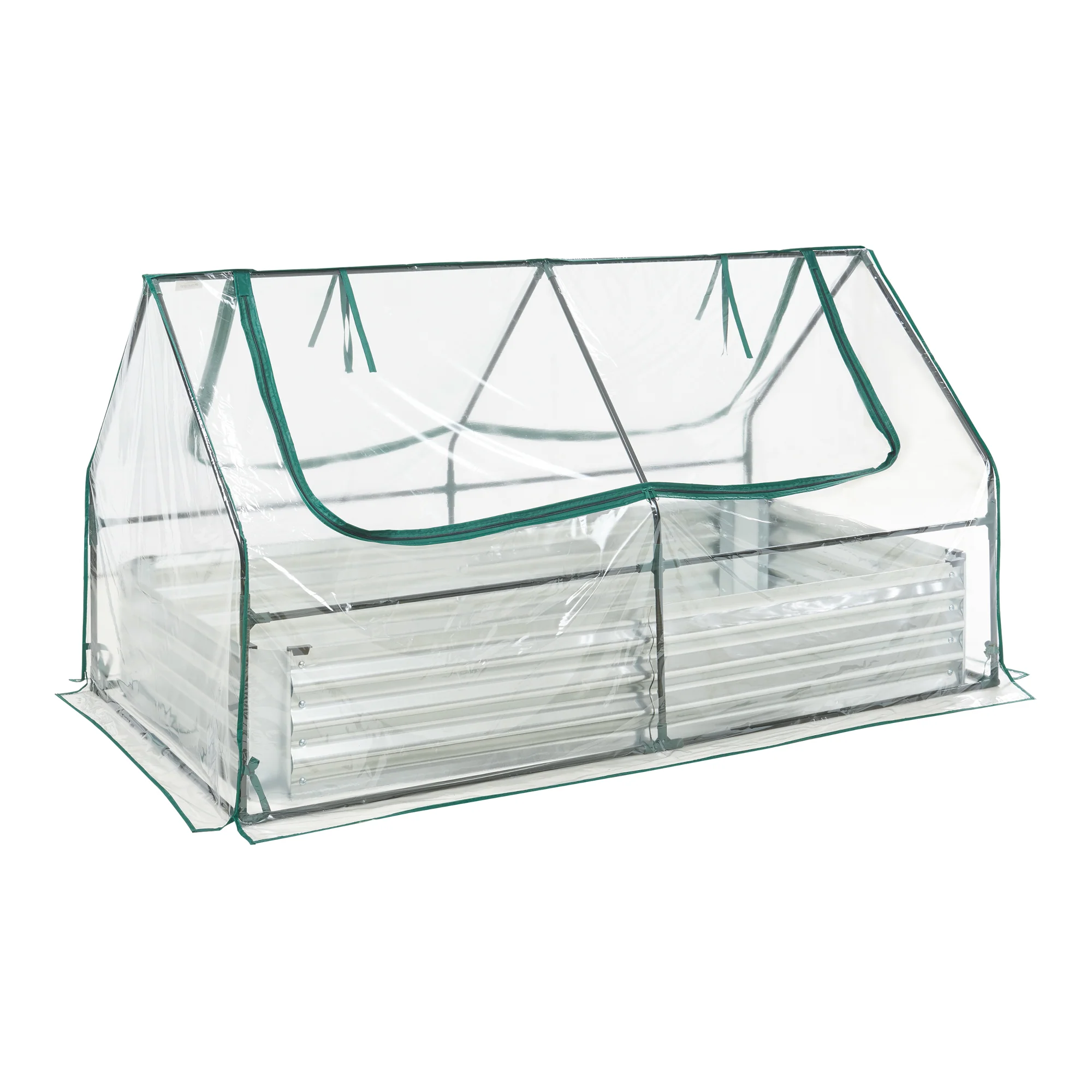 Plantenbak Balsorano verhoogde moestuinbak met foliekas 180x90x98 cm verzinkt staal [en.casa] - Image 3