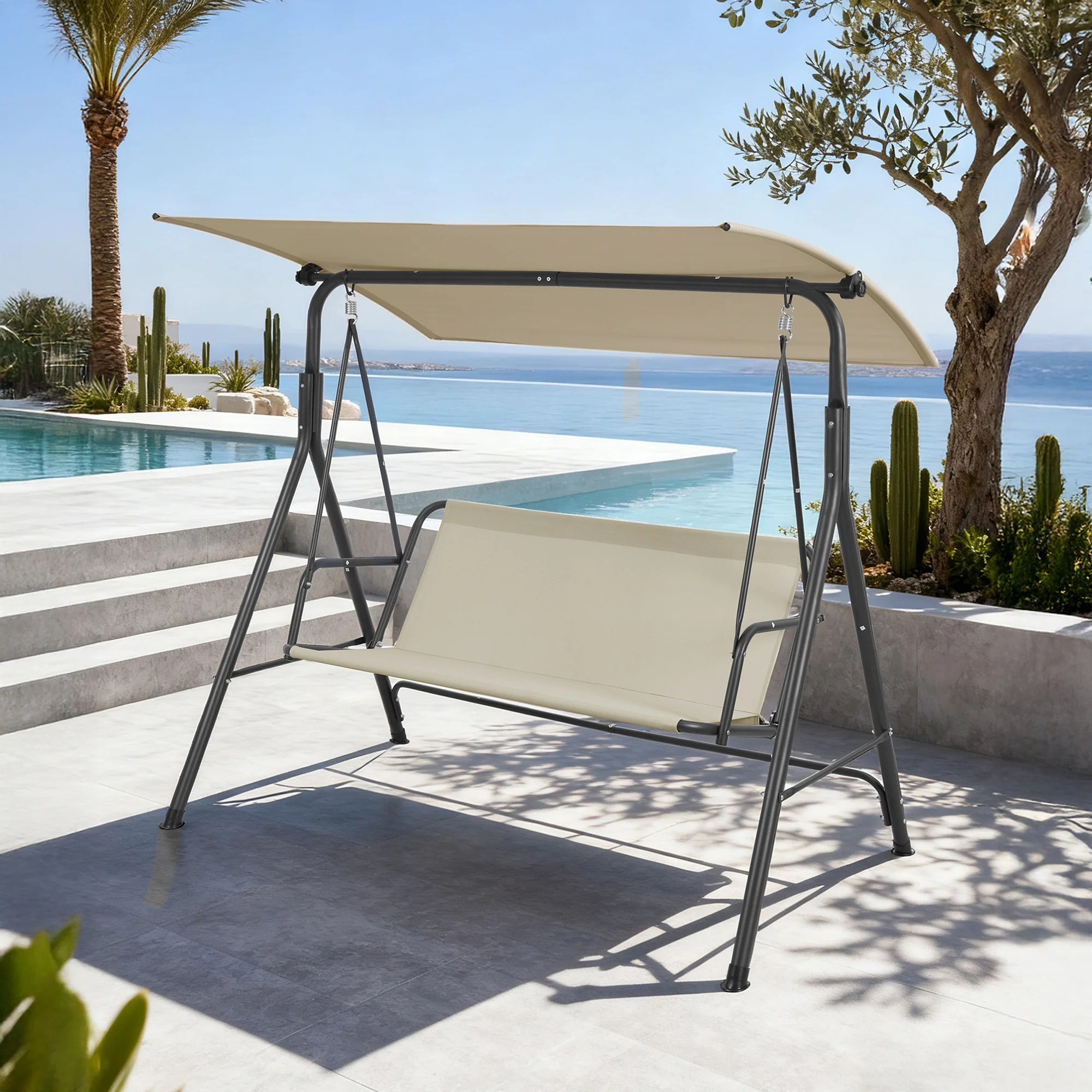 Hollywoodschommel Satten 3 persoons 173x119x153 cm [en.casa] - Image 2