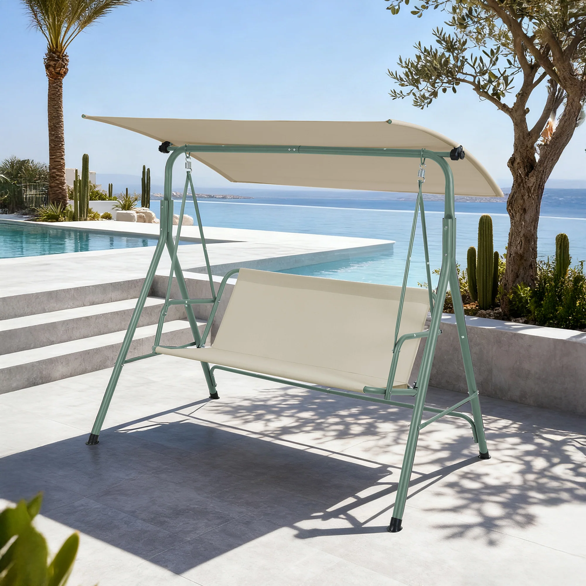 Hollywoodschommel Satten 3 persoons 173x119x153 cm [en.casa] - Image 3