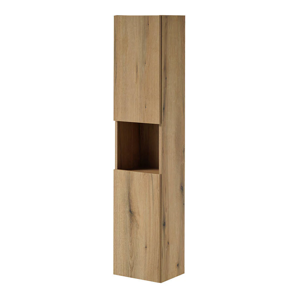 Badkamerkast Newport kolomkast 140x30x25 cm eikenkleurig [en.casa]
