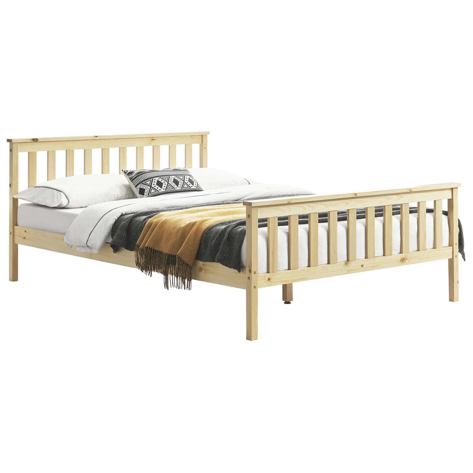 Houten bed Sterk massief grenen bedframe - verschillende maten en kleuren