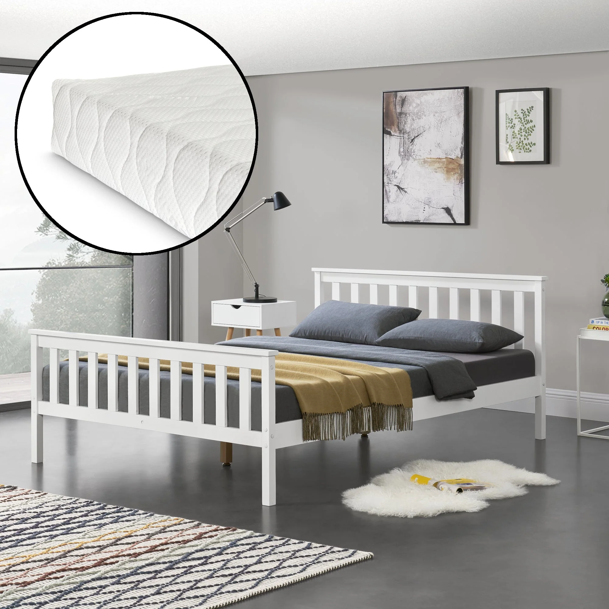 Houten bed Ede grenen met bedbodem en matras - 6 varianten - Image 11