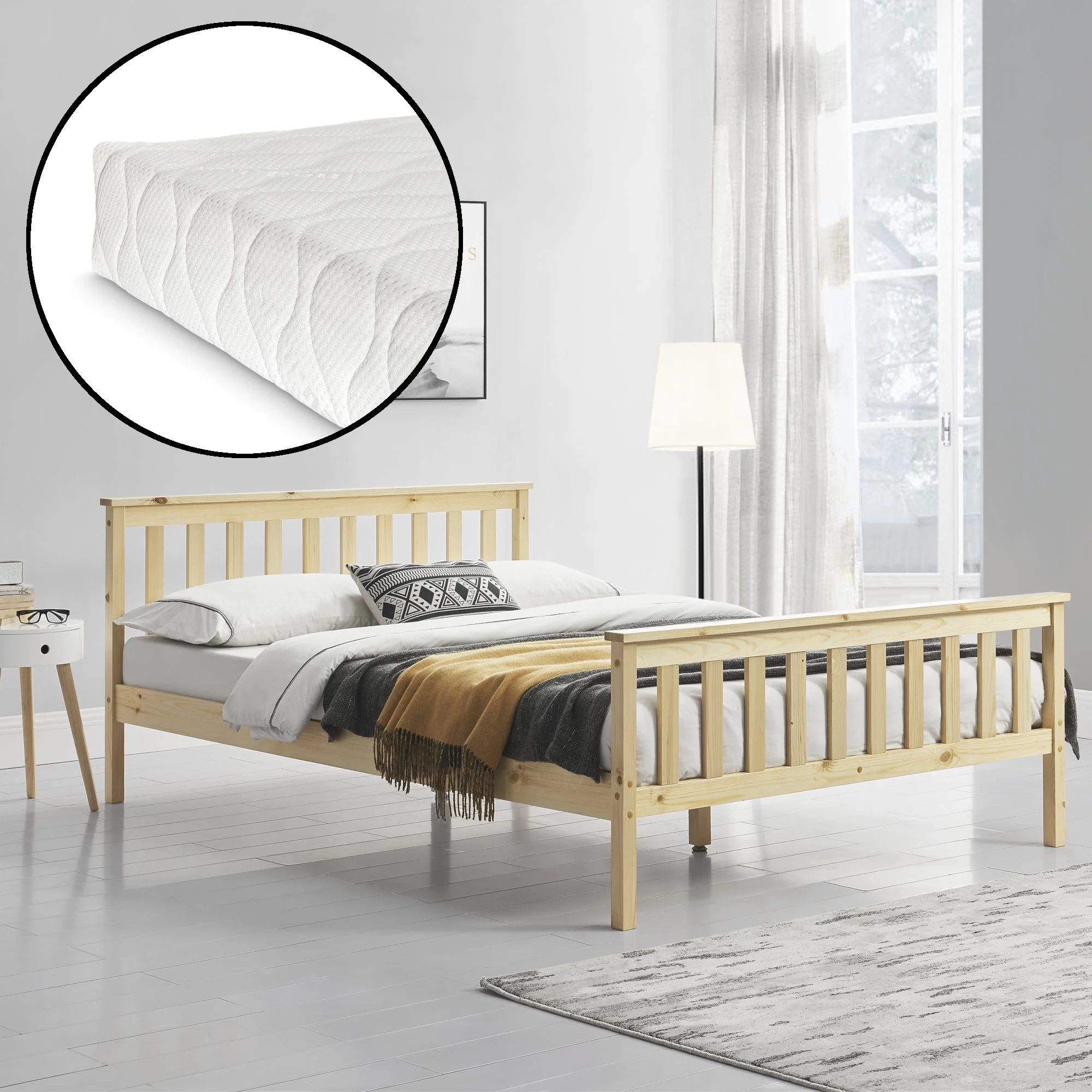 Houten bed Ede grenen met bedbodem en matras - 6 varianten - Image 13