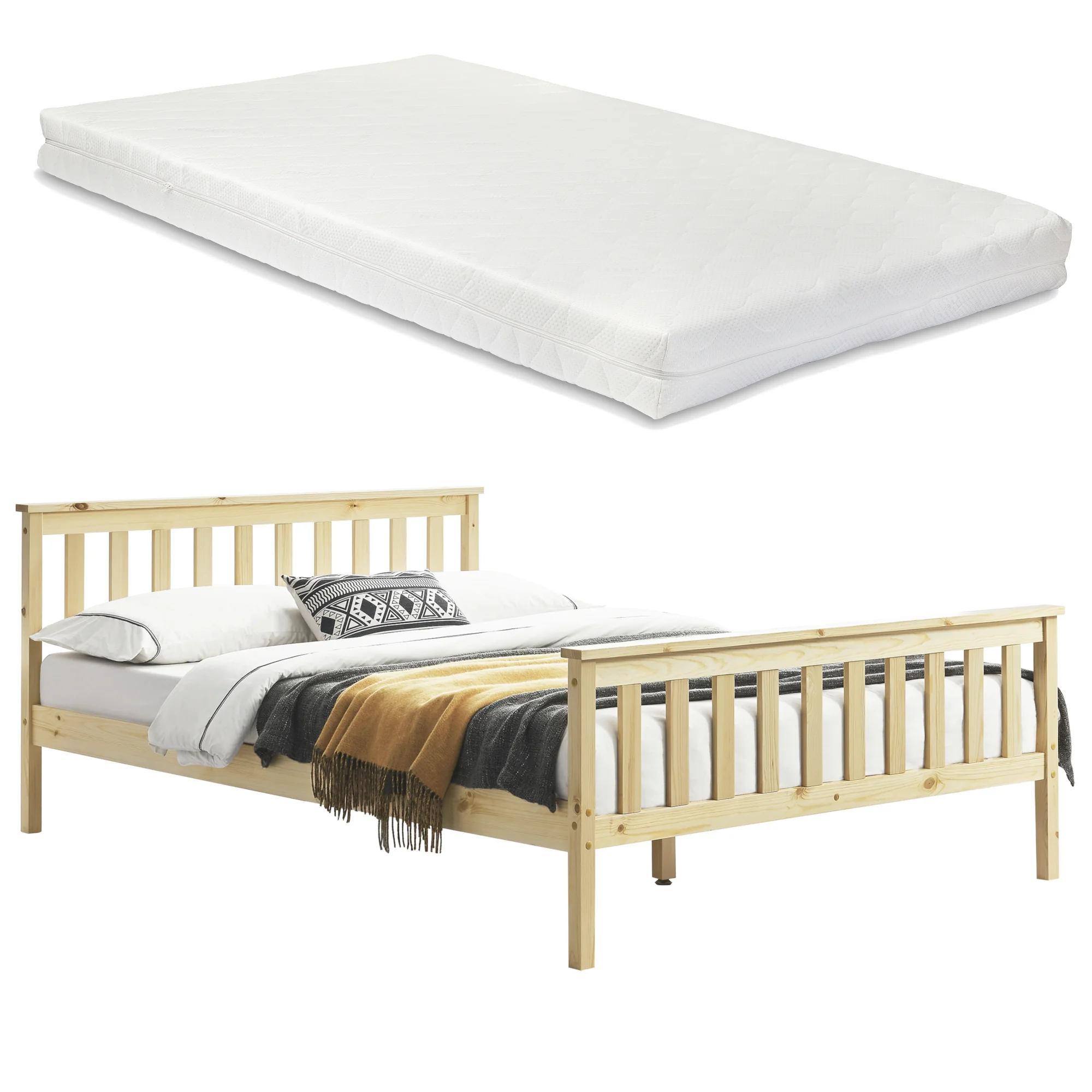 Houten bed Ede grenen met bedbodem en matras - 6 varianten - Image 6