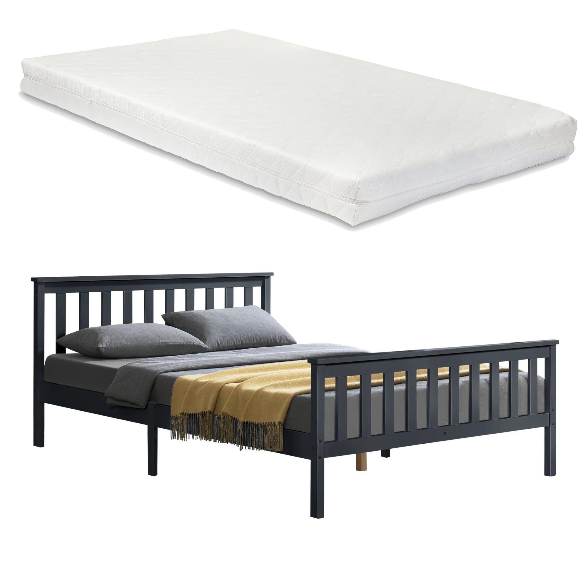 Houten bed Breda met bedbodem en matras - verschillende kleuren en maten - Image 10
