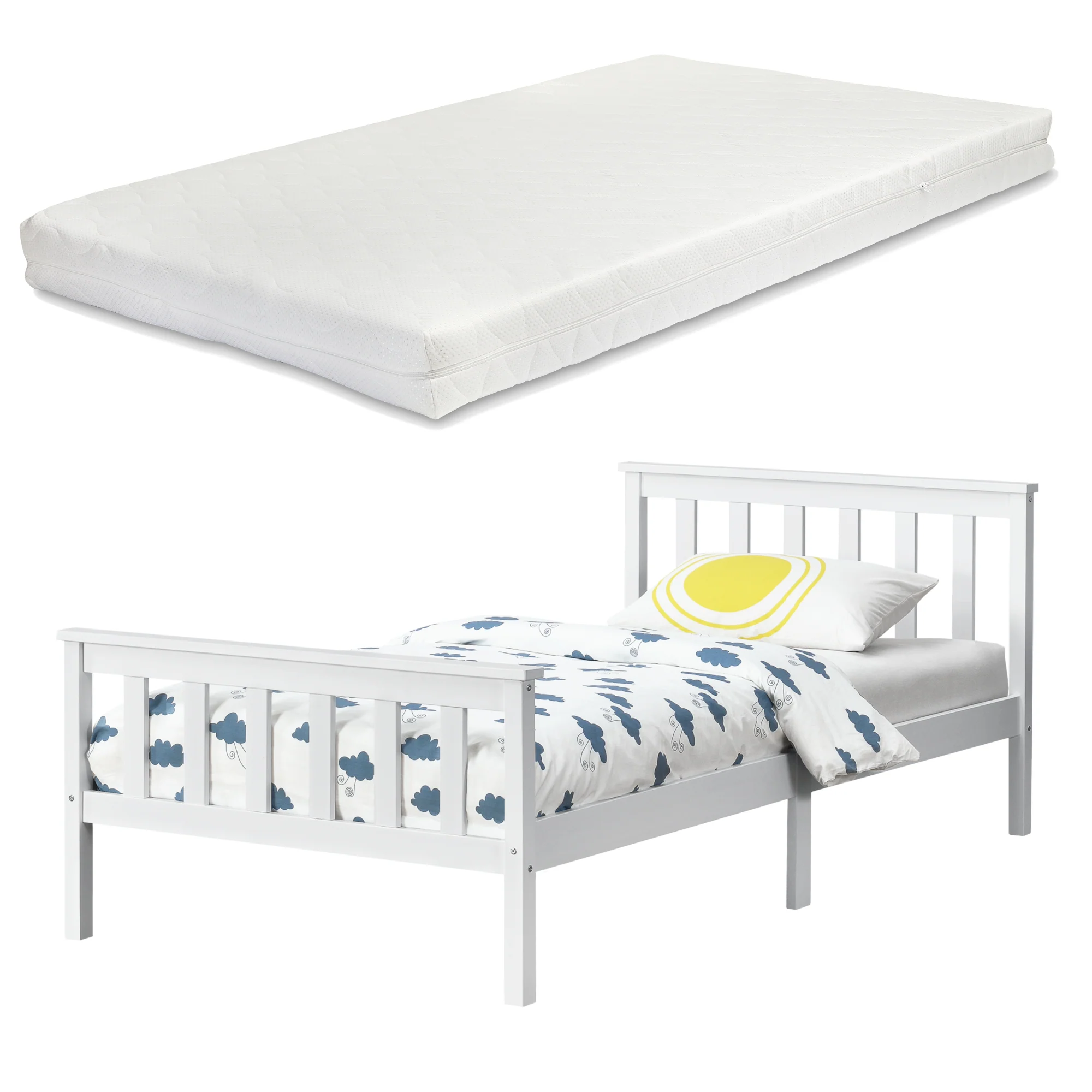 Houten bed Breda met bedbodem en matras - verschillende kleuren en maten - Image 5