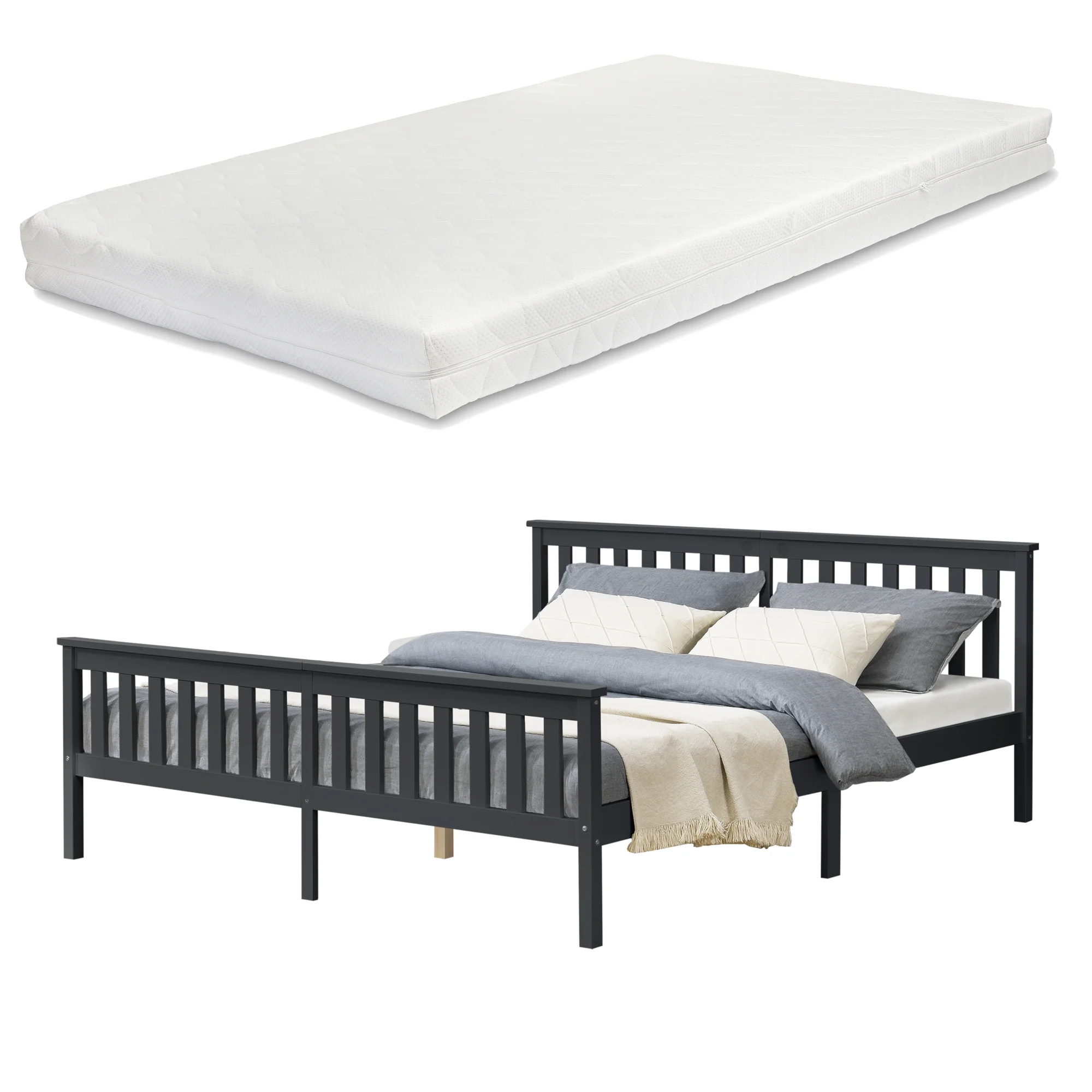 Houten bed Breda met bedbodem en matras - verschillende kleuren en maten - Image 8