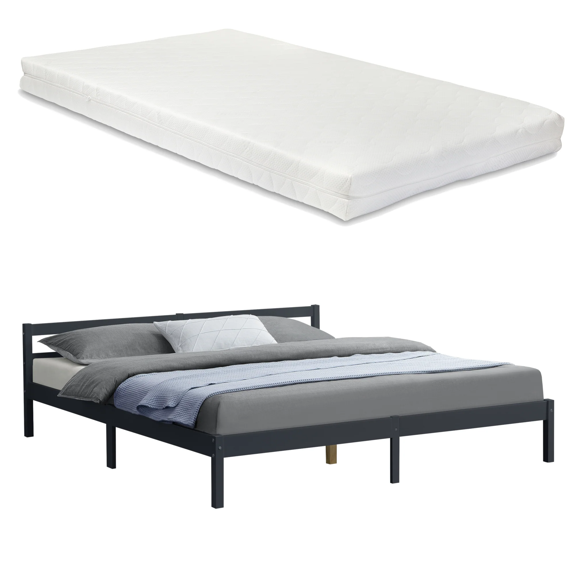 Houten bed Nakkila grenen met bedbodem en matras - 18 varianten - Image 2