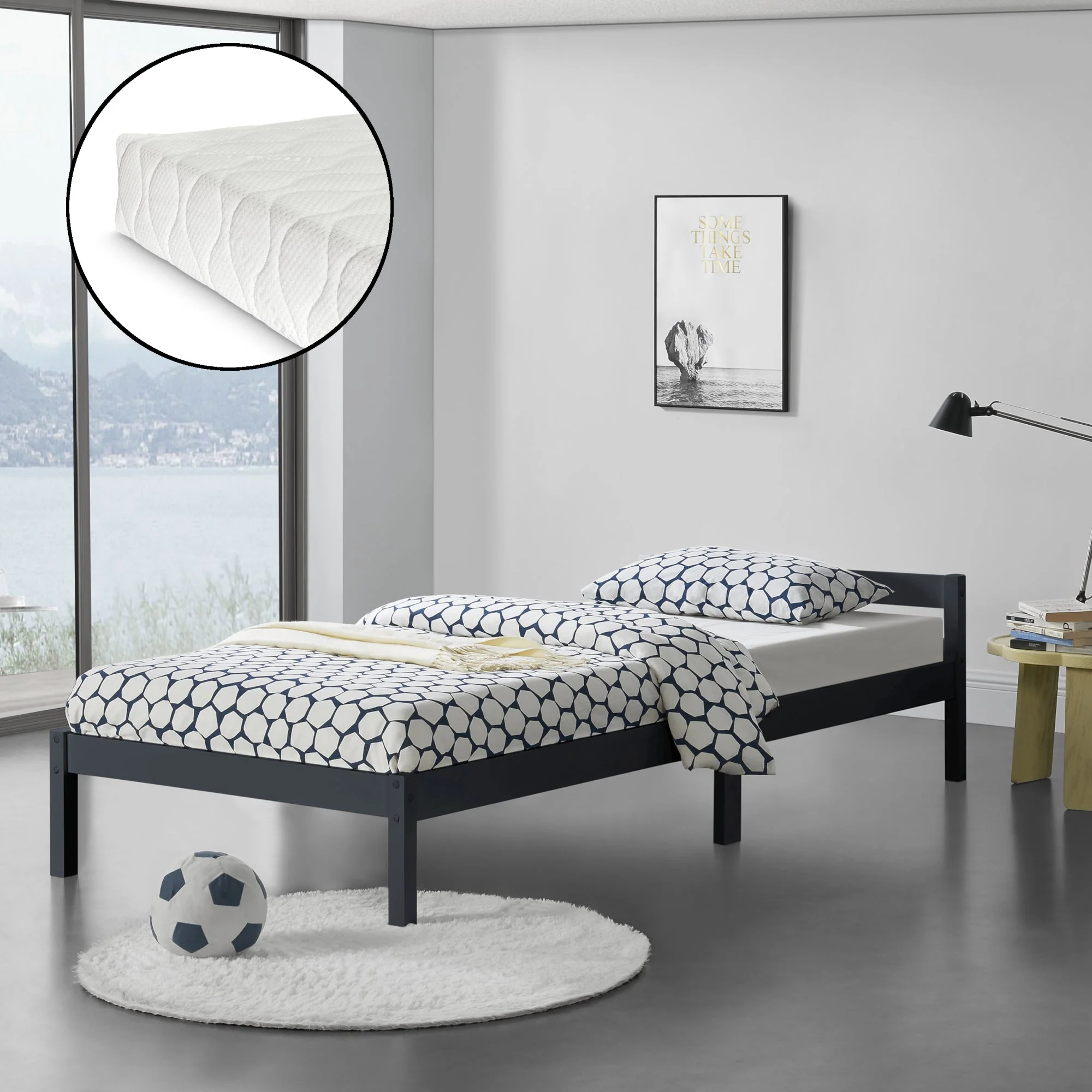 Houten bed Nakkila grenen met bedbodem en matras - 18 varianten - Image 24