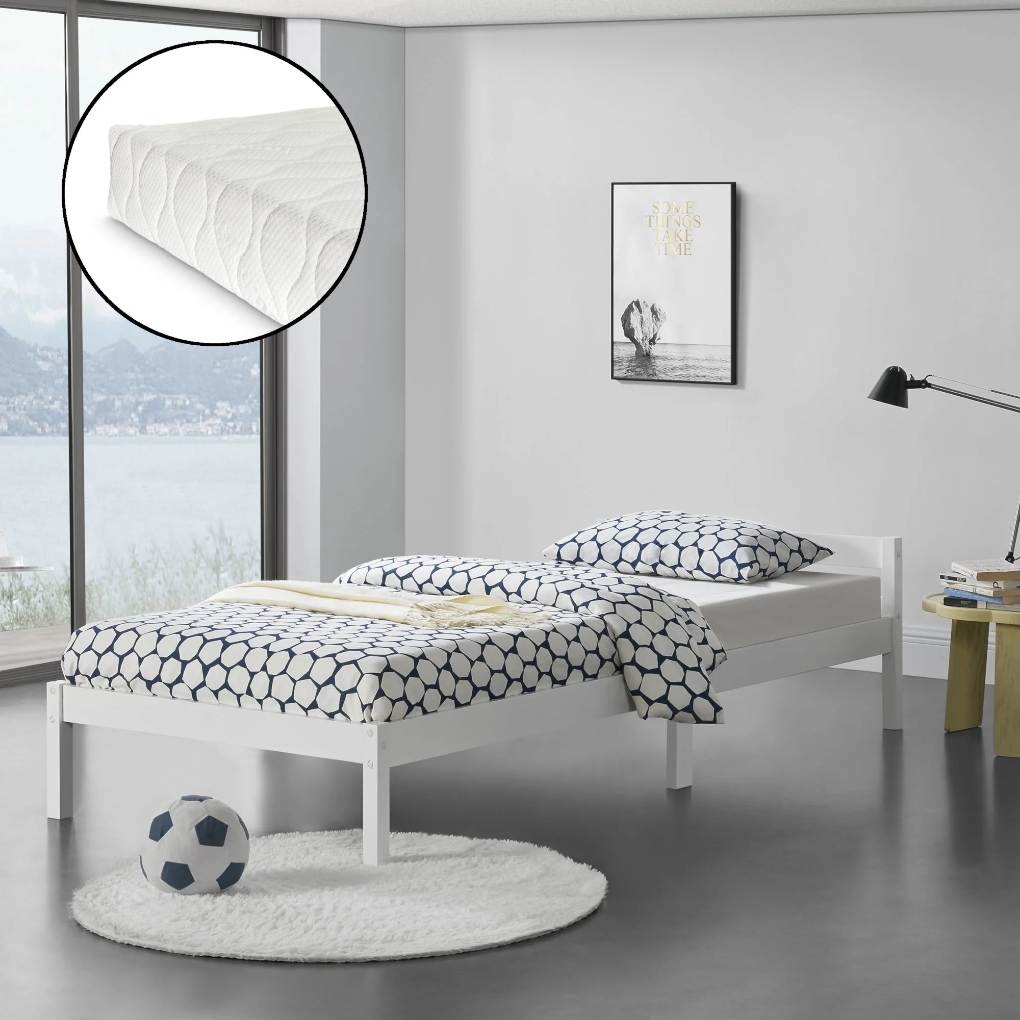 Houten bed Nakkila grenen met bedbodem en matras - 18 varianten - Image 30