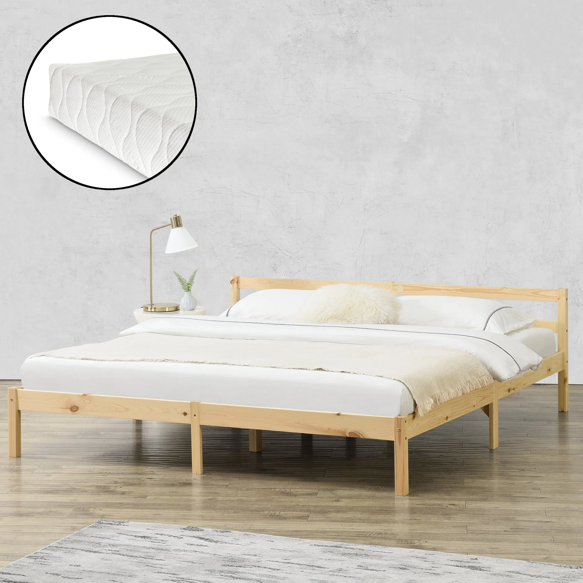 Houten bed Nakkila grenen met bedbodem en matras - 18 varianten - Image 33