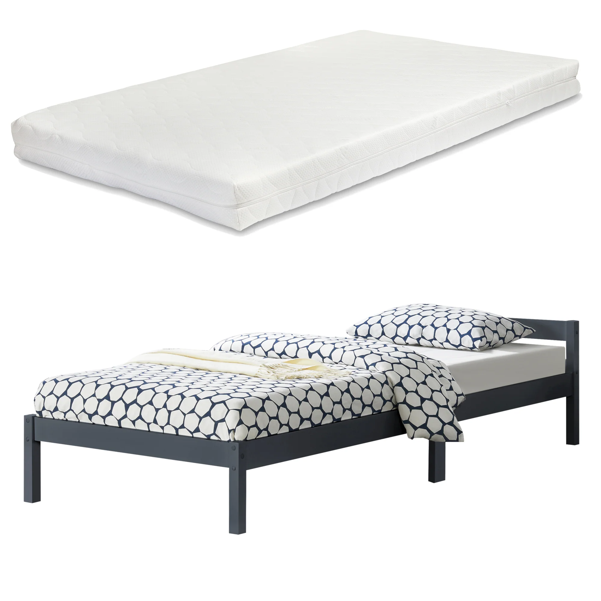Houten bed Nakkila grenen met bedbodem en matras - 18 varianten - Image 7