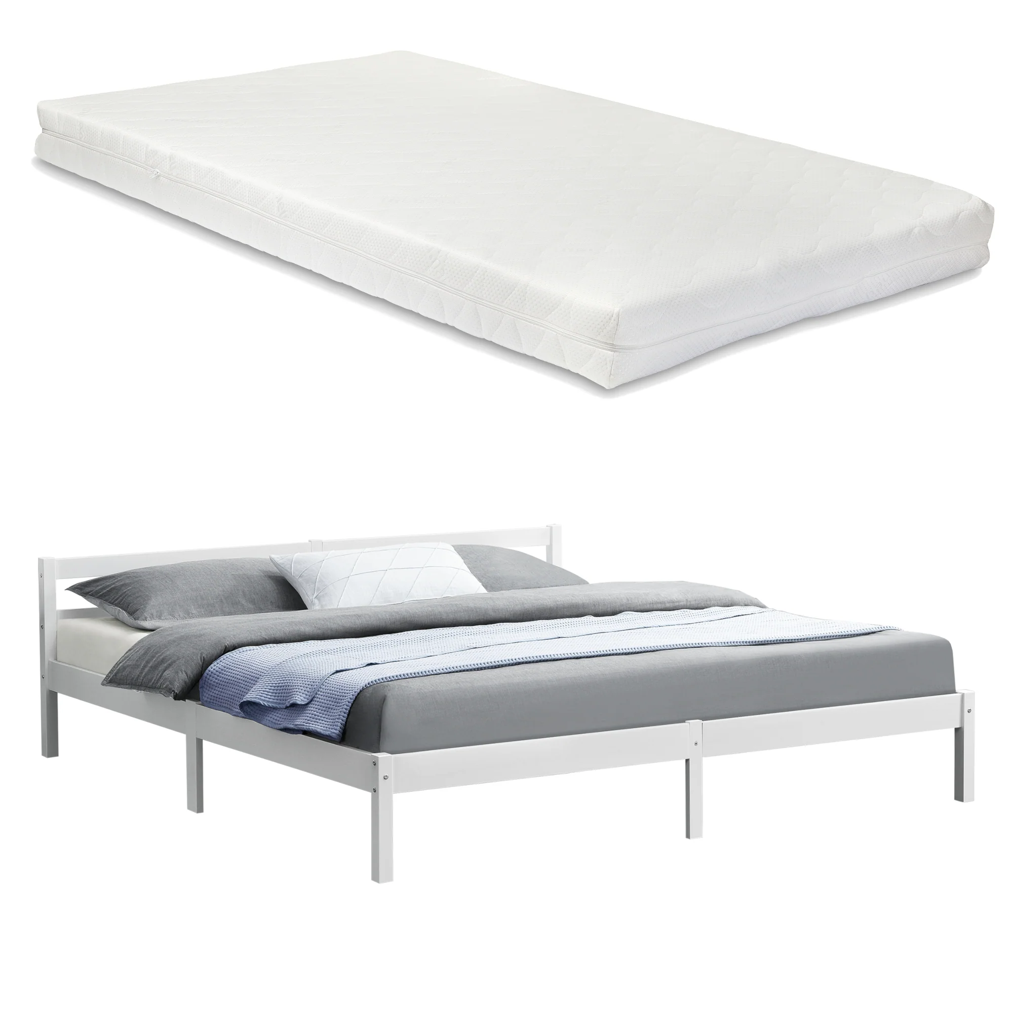 Houten bed Nakkila grenen met bedbodem en matras - 18 varianten - Image 9