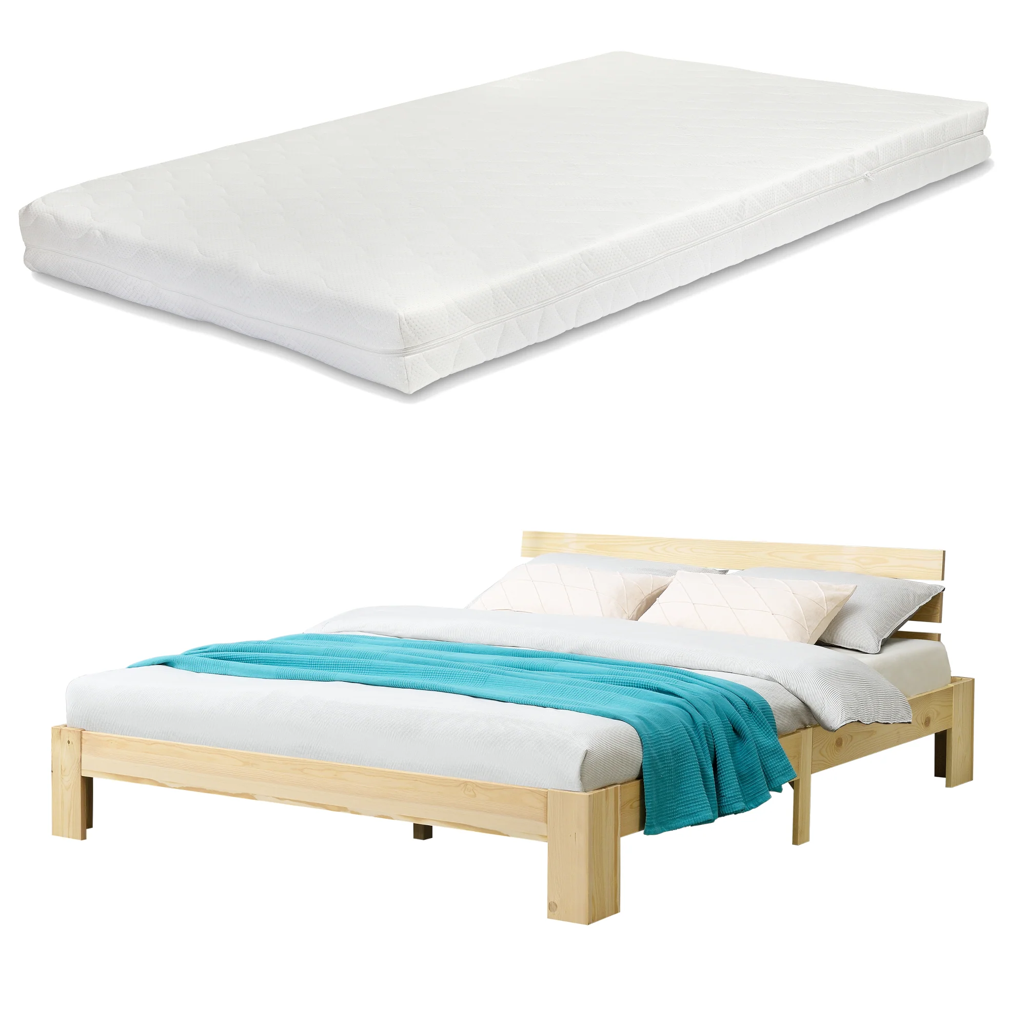 Houten bed Nivala grenen met bedbodem en matras - 18 varianten - Image 14