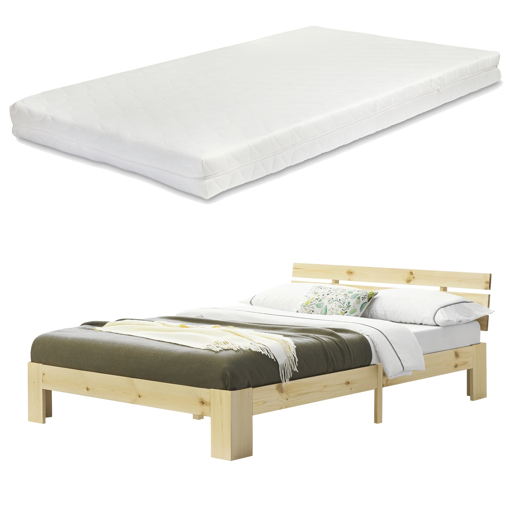 Houten bed Nivala grenen met bedbodem en matras - 18 varianten - Image 15