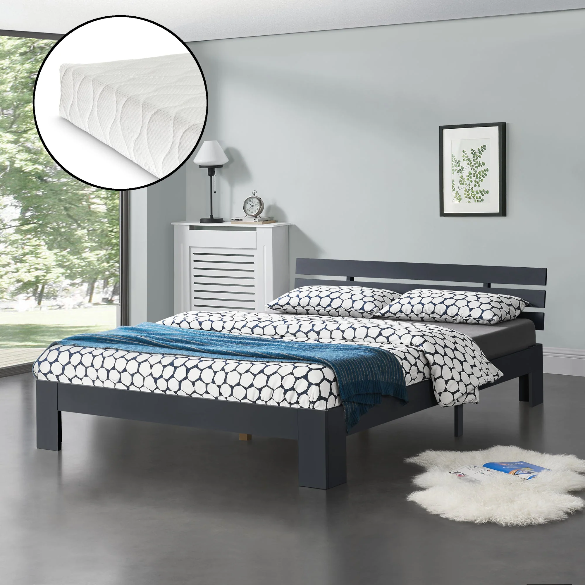 Houten bed Nivala grenen met bedbodem en matras - 18 varianten - Image 22