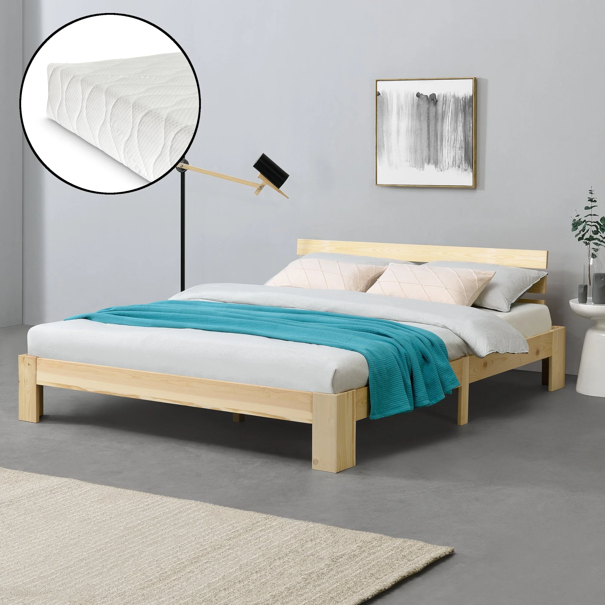 Houten bed Nivala grenen met bedbodem en matras - 18 varianten - Image 32