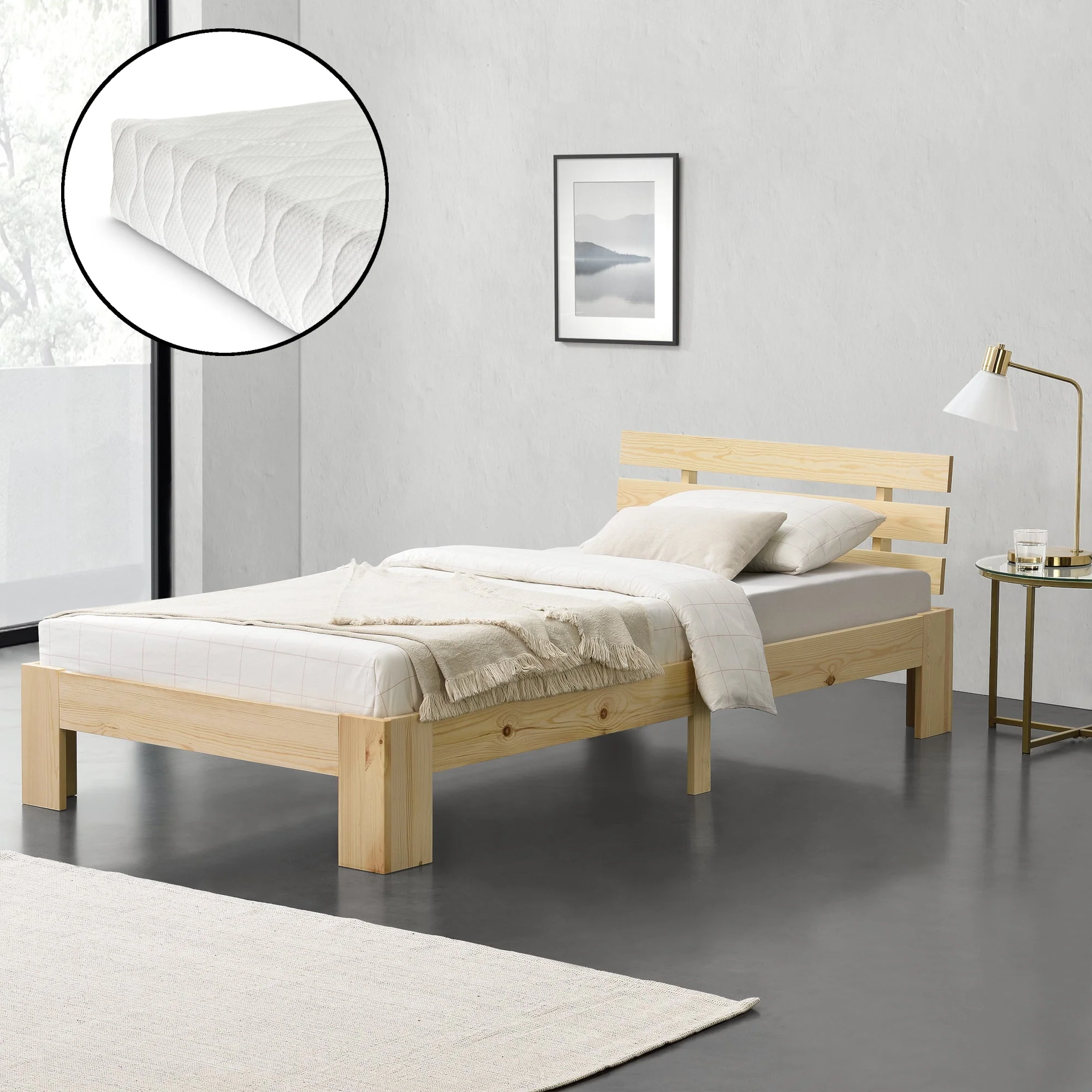 Houten bed Nivala grenen met bedbodem en matras - 18 varianten - Image 37