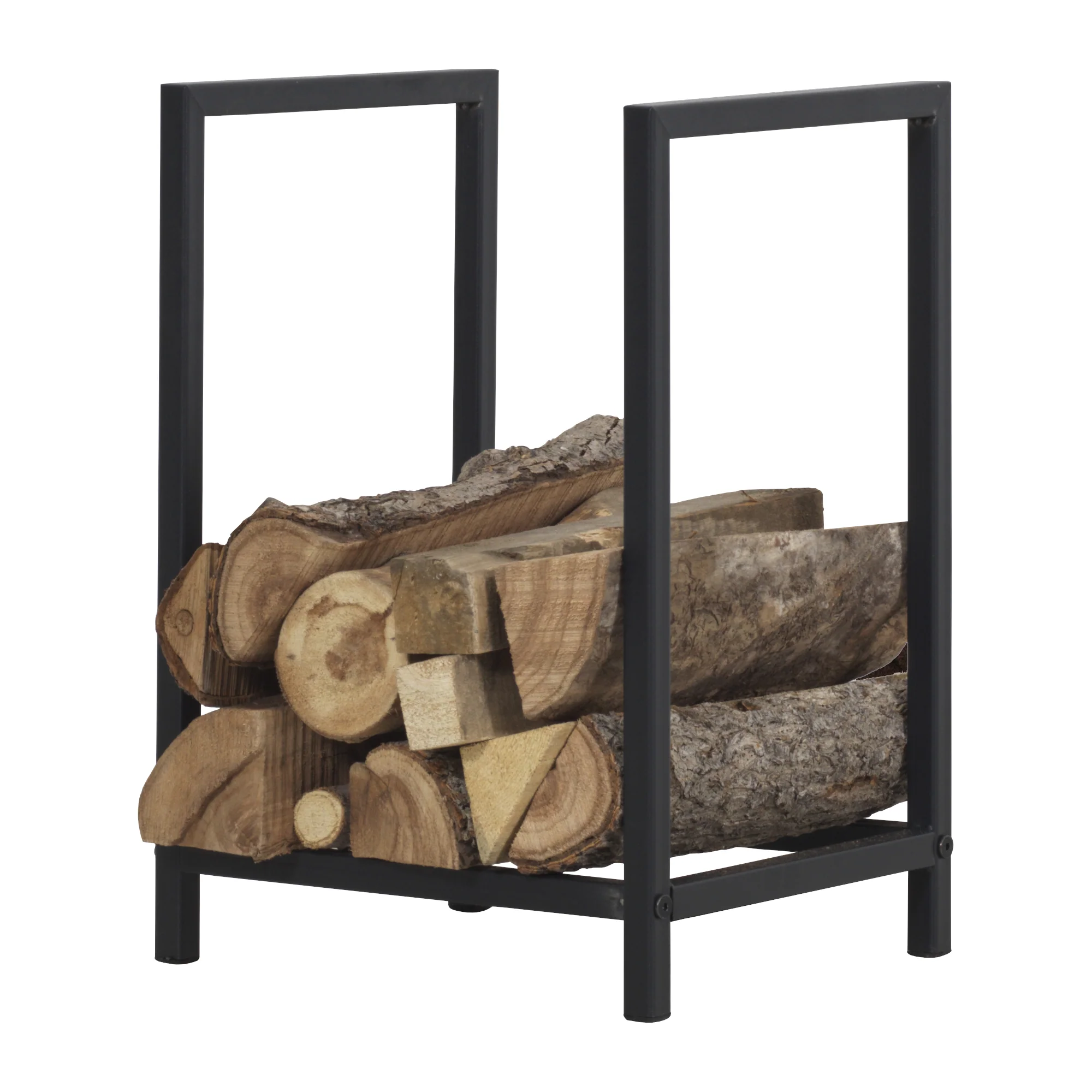 [en.casa] Brandhout rek houtopslag Torsås 40x30x50 cm zwart