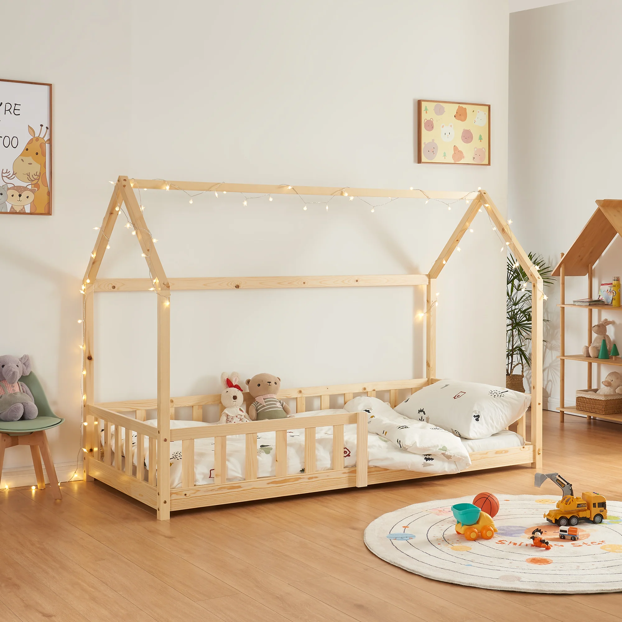 Kinderbed Hesel huisbed met uitvalbeveiliging [en.casa] - Image 2
