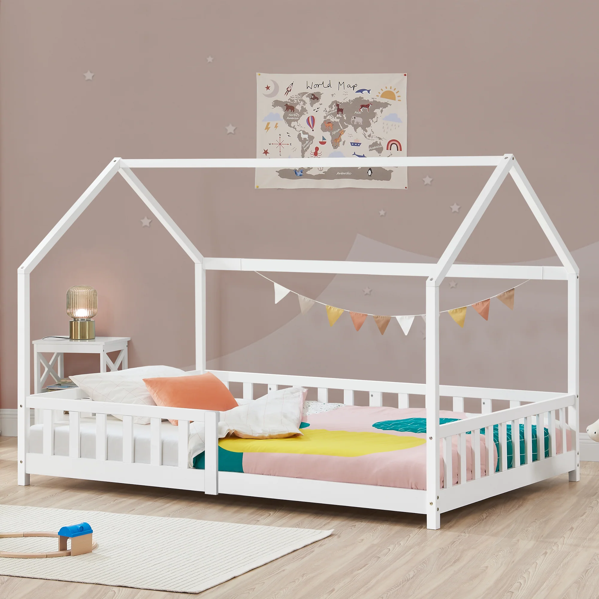 Kinderbed Hesel huisbed met uitvalbeveiliging [en.casa] - Image 6