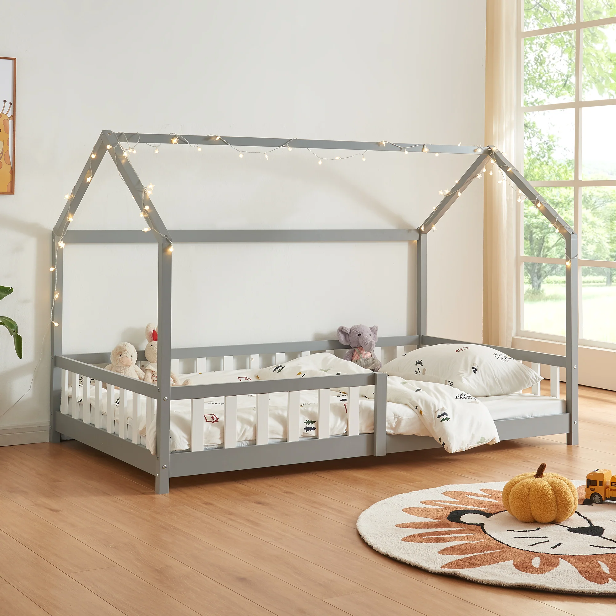 Kinderbed Hesel huisbed met uitvalbeveiliging [en.casa] - Image 9