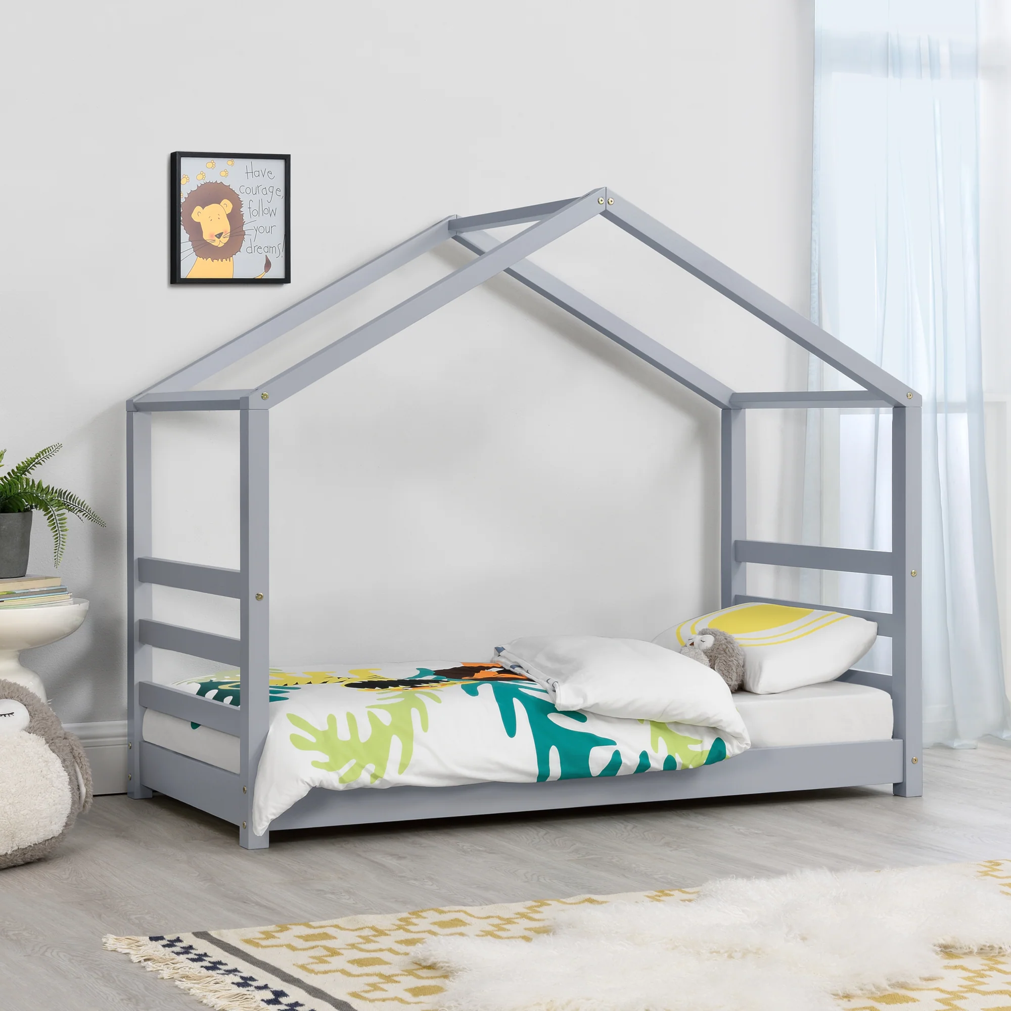 Kinderbed Vardo grenen bed huisbed met bedbodem - verschillende maten en kleuren - Image 2
