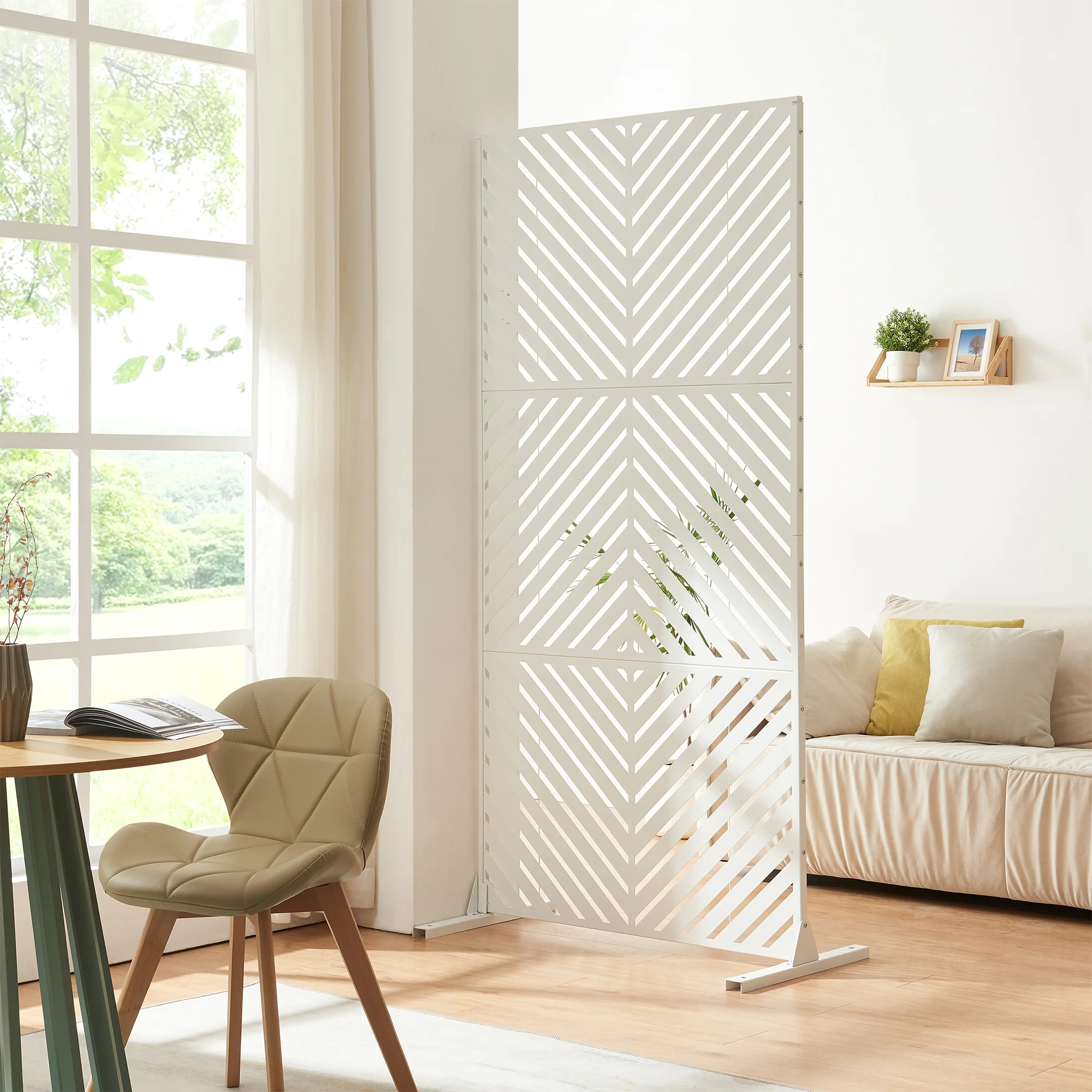Scheidingswand Kekan wit 200x100x50 cm casa.pro