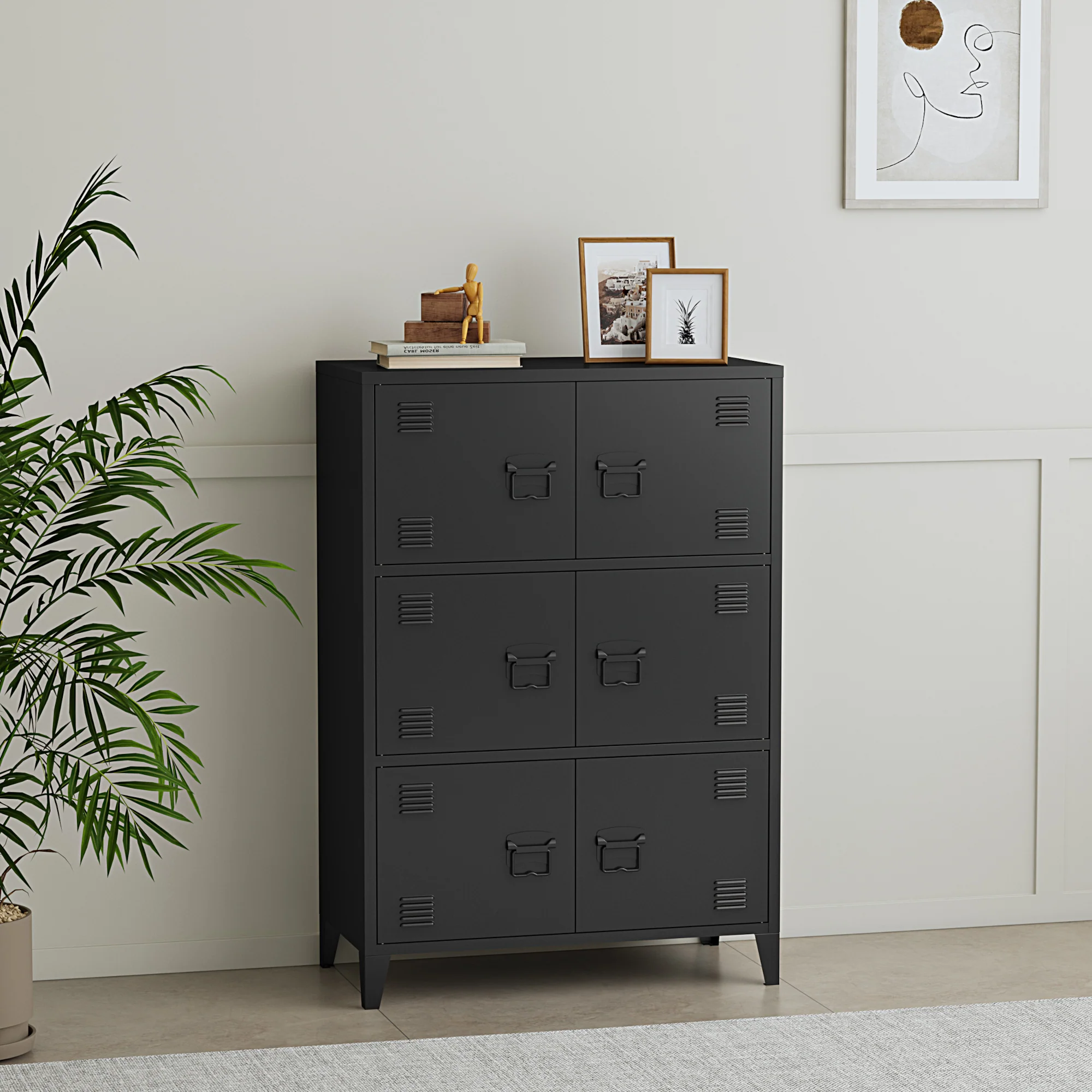 [en.casa] Bureaukast Hamina 113x80x40 cm staal - 2 varianten