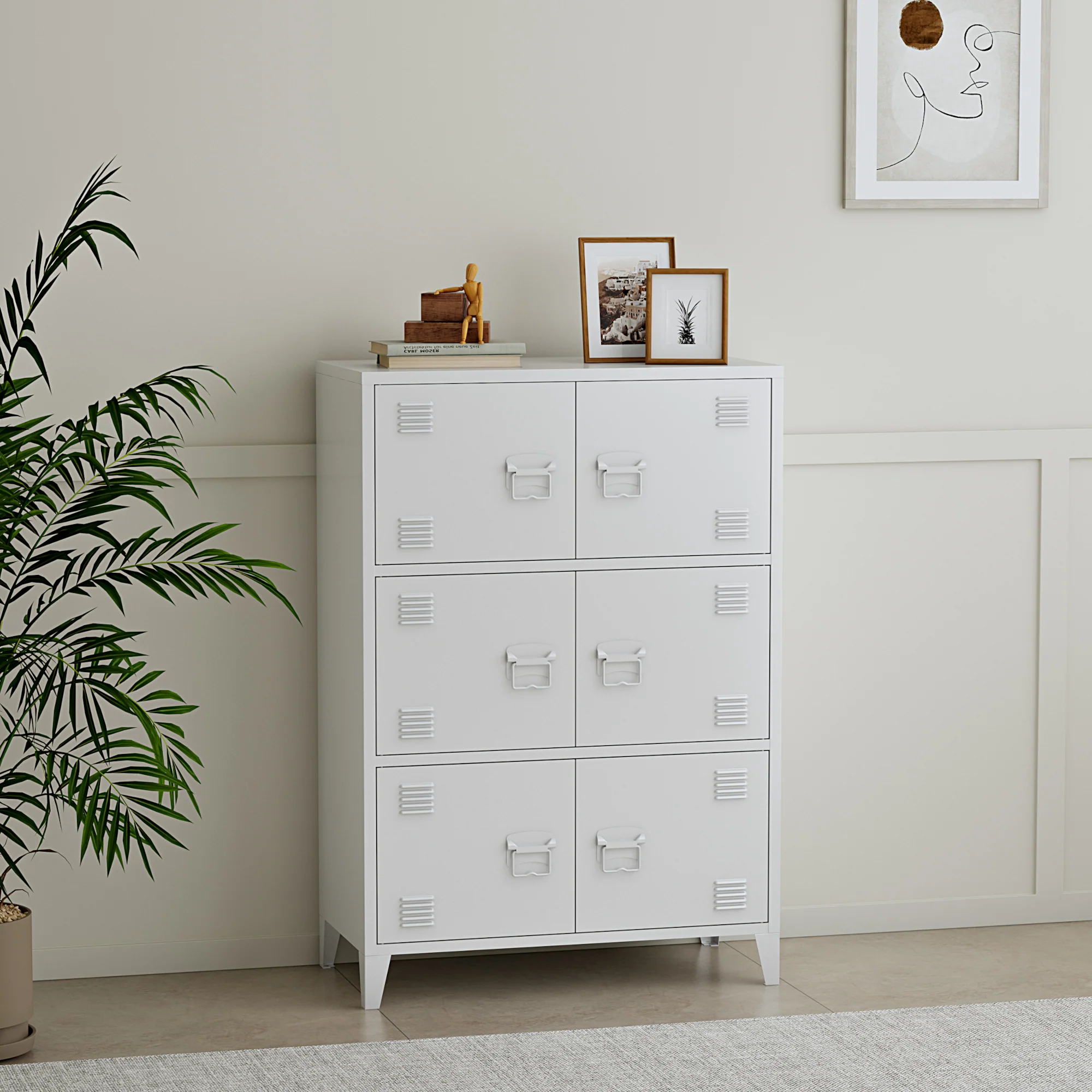 [en.casa] Bureaukast Hamina 113x80x40 cm staal - 2 varianten - Image 2