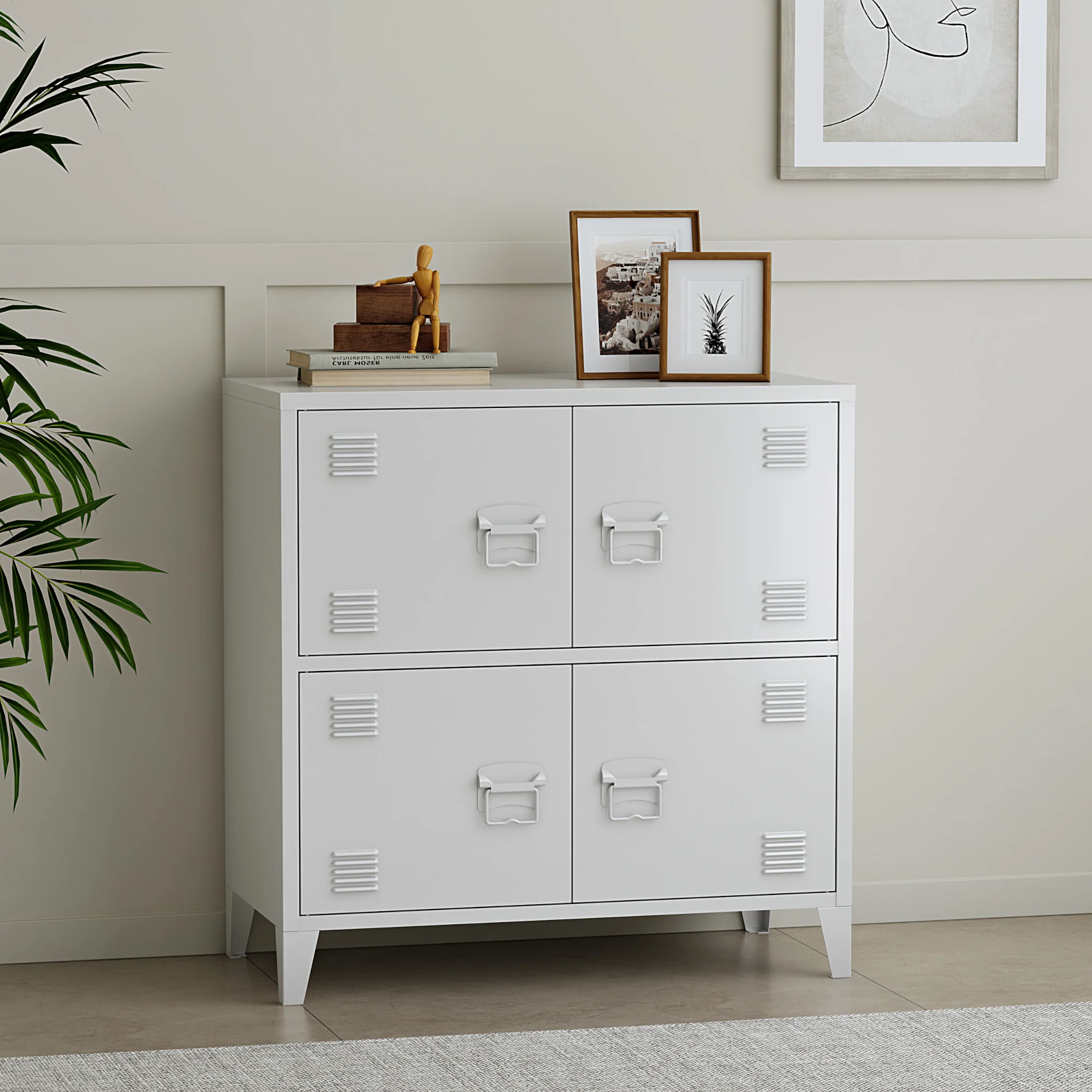 [en.casa] Bureaukast Hamina archiefkast 82x80x40 cm - 2 varianten - Image 2