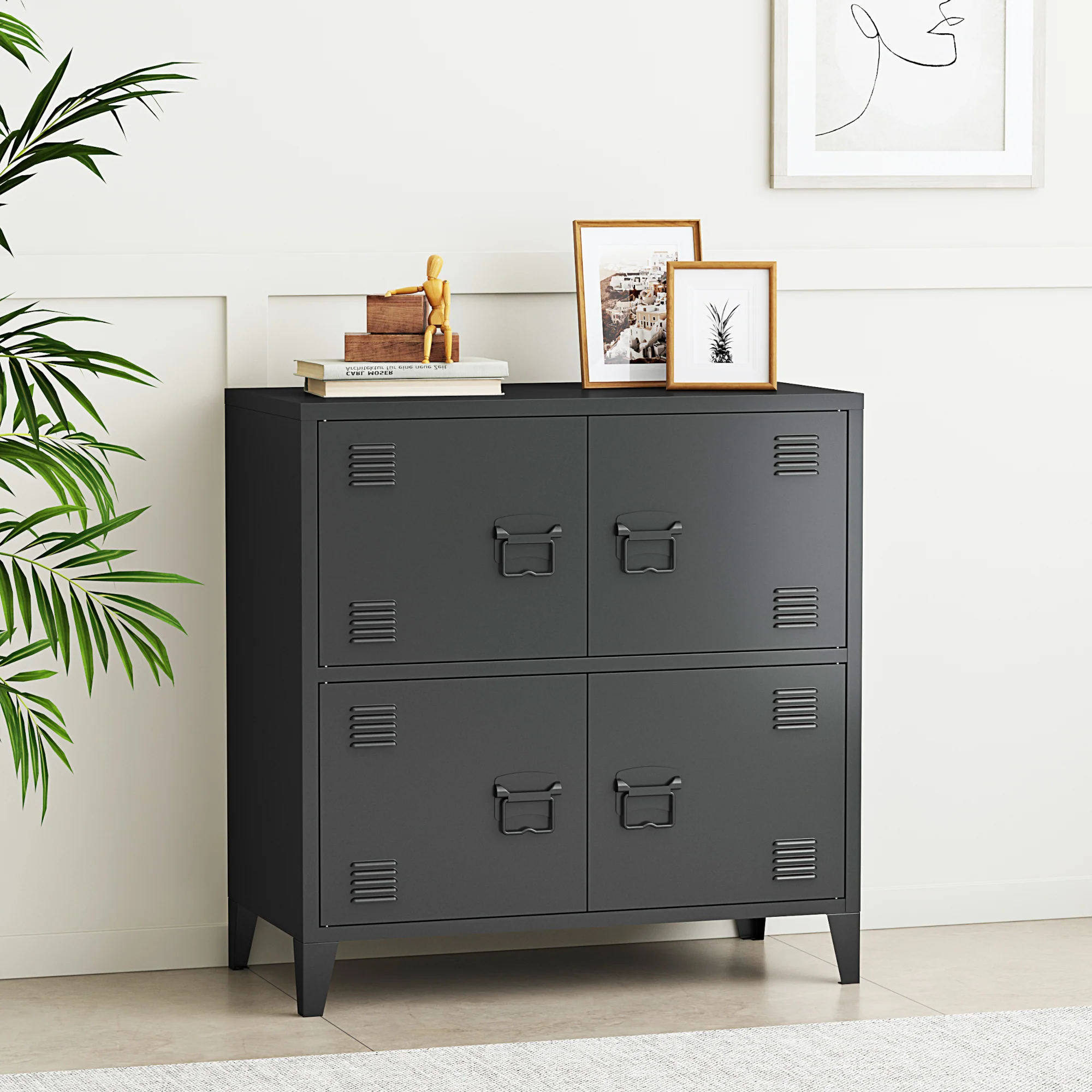 [en.casa] Bureaukast Hamina archiefkast 82x80x40 cm - 2 varianten - Image 3