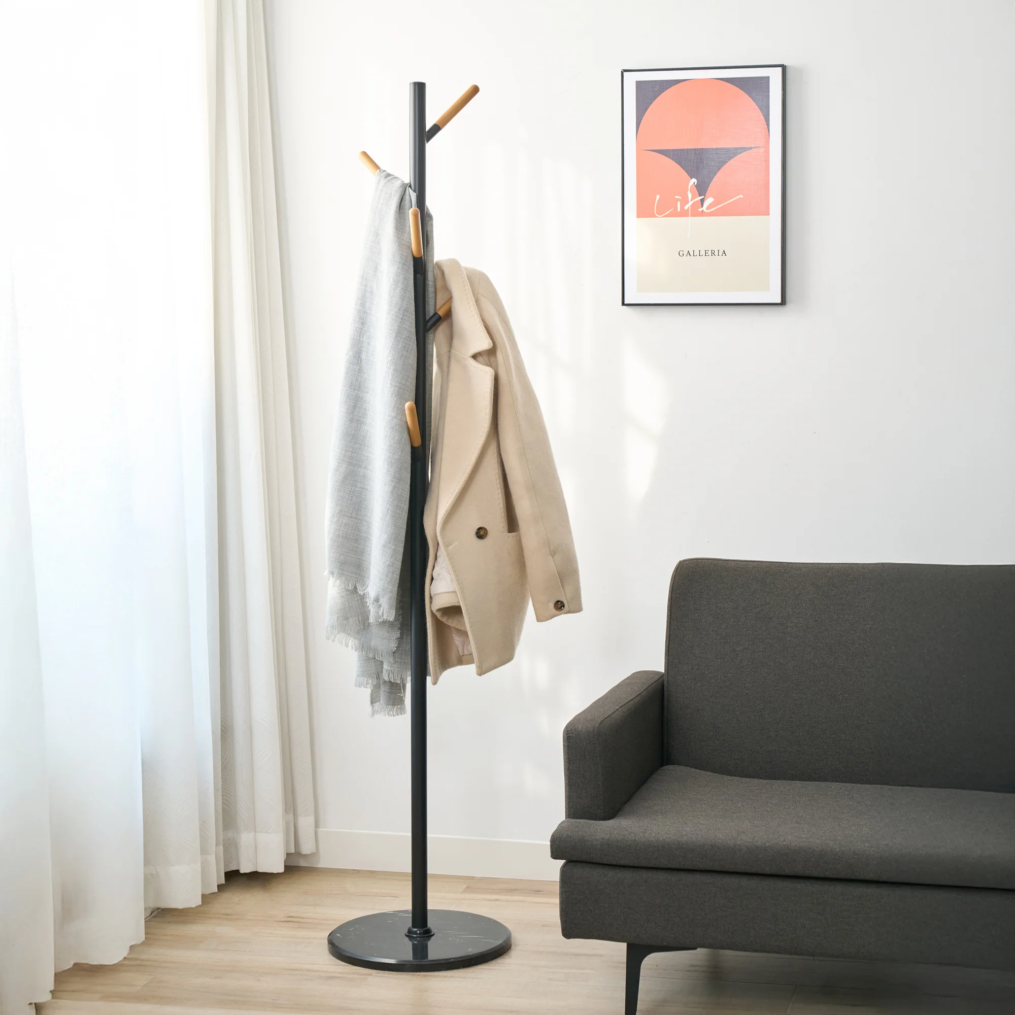 Staande kapstok Nacka kledingrek 172 cm [en.casa] - Image 3