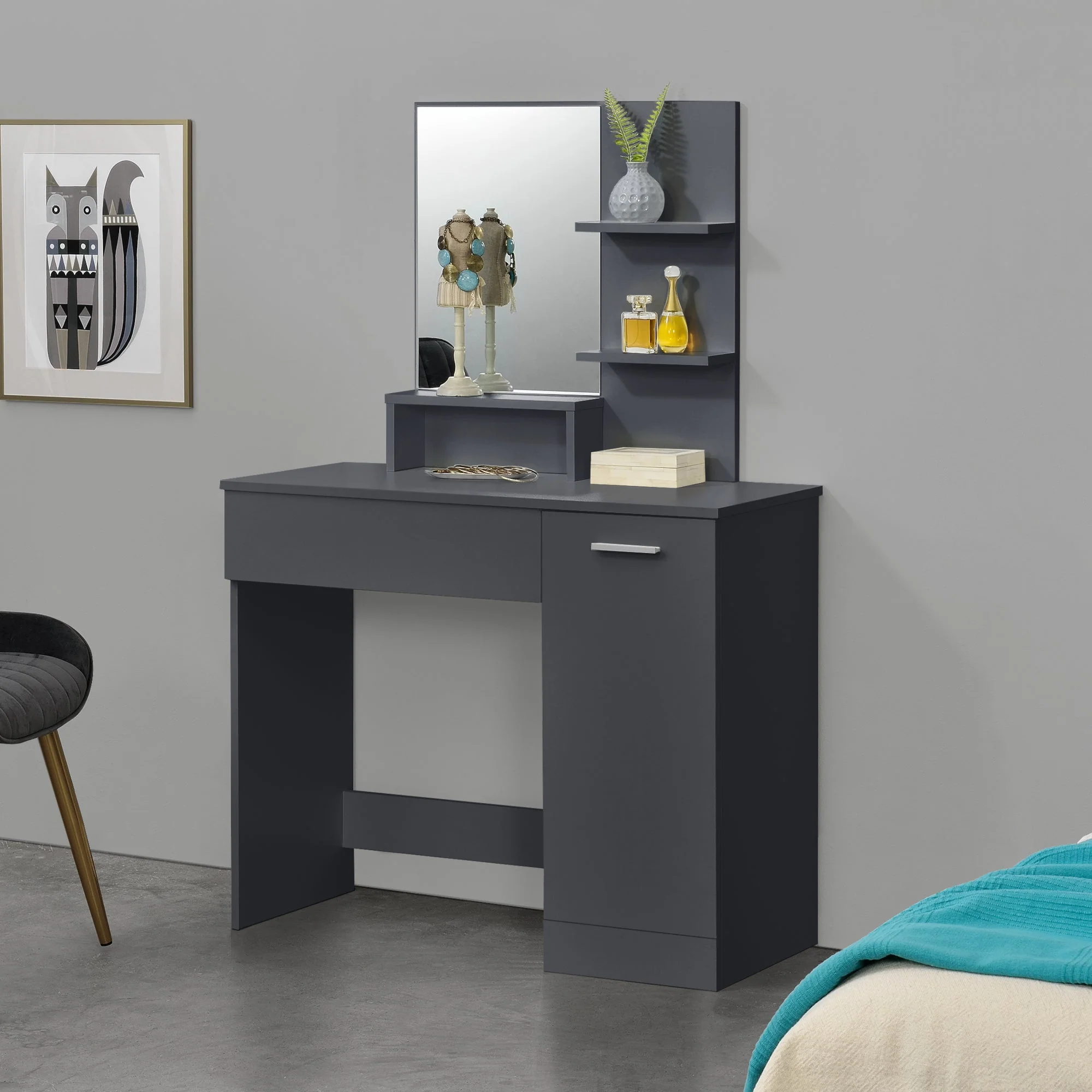 Kaptafel Krugersdorp met spiegel 137,5x90x38 cm - verschillende kleuren - Image 5