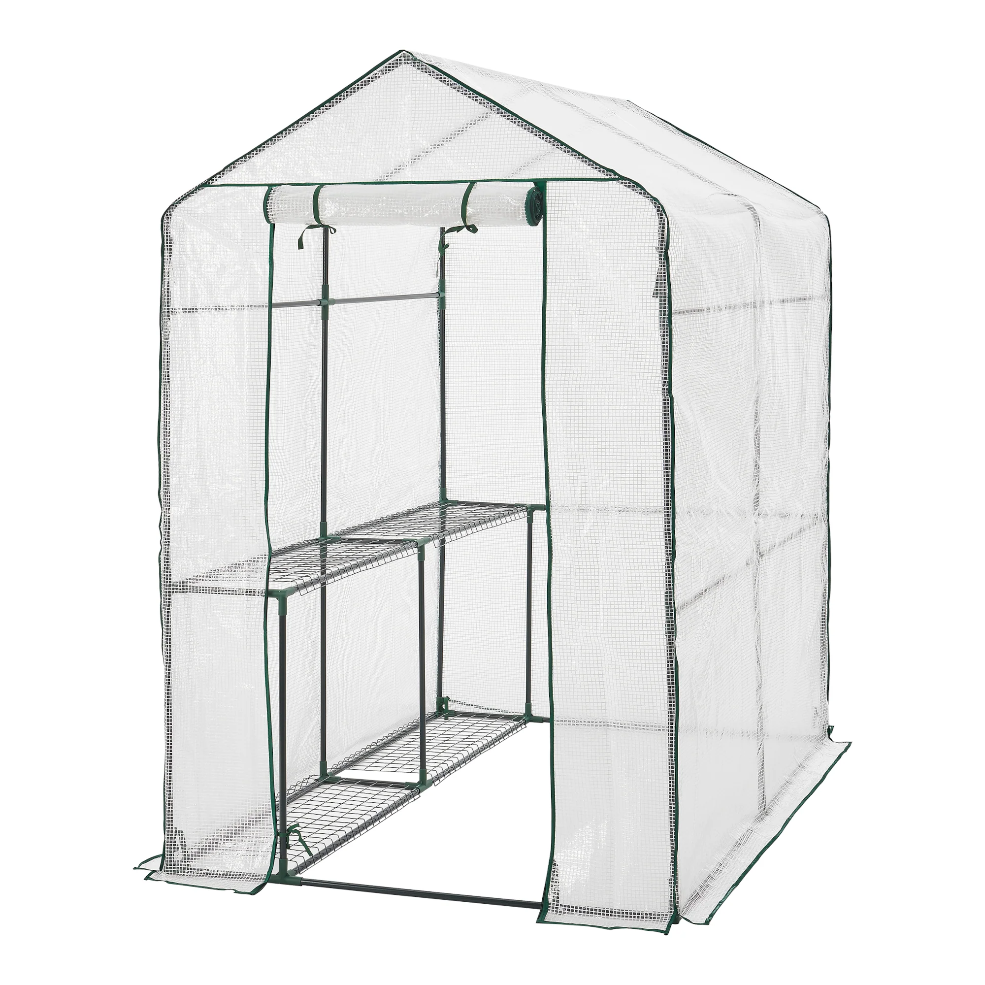 [en.casa] Tuinkas Oosterhout met 4 planken 120x186x190 cm
