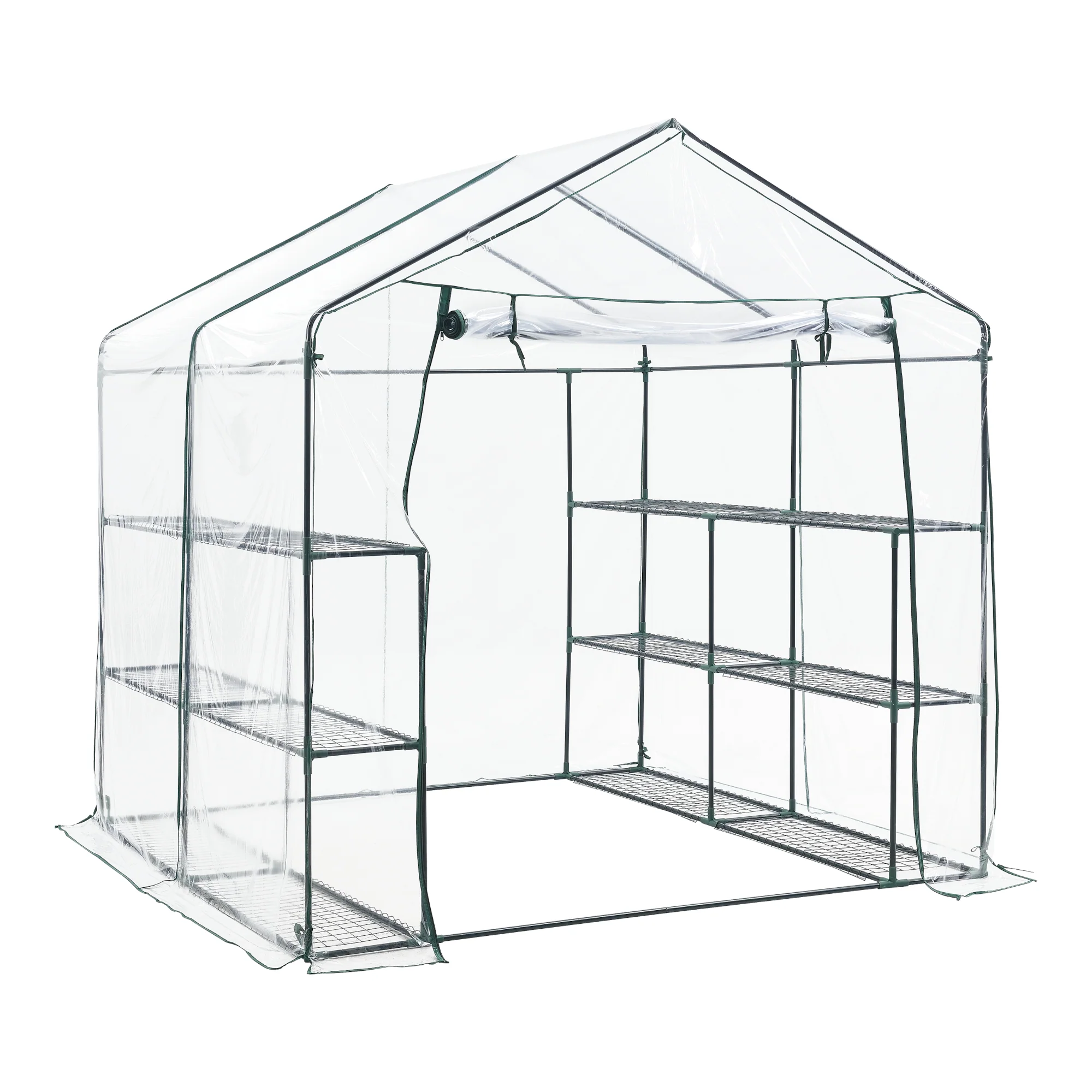[en.casa] Tuinkas Grünau met 12 planken 200x200x220 cm transparant