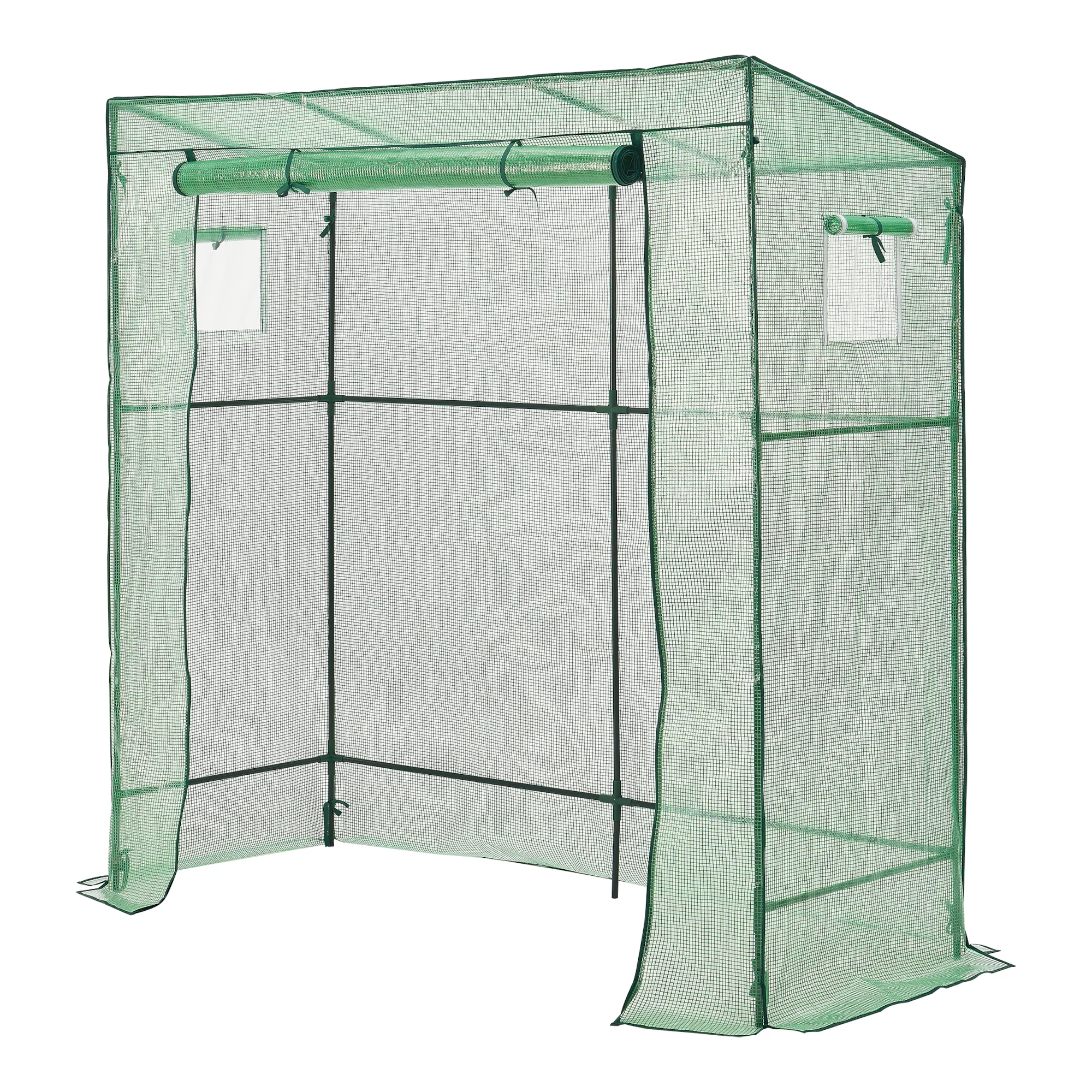 [en.casa] Tuinkas Vlaardingen kweekkas 198x78x180-200 cm groen
